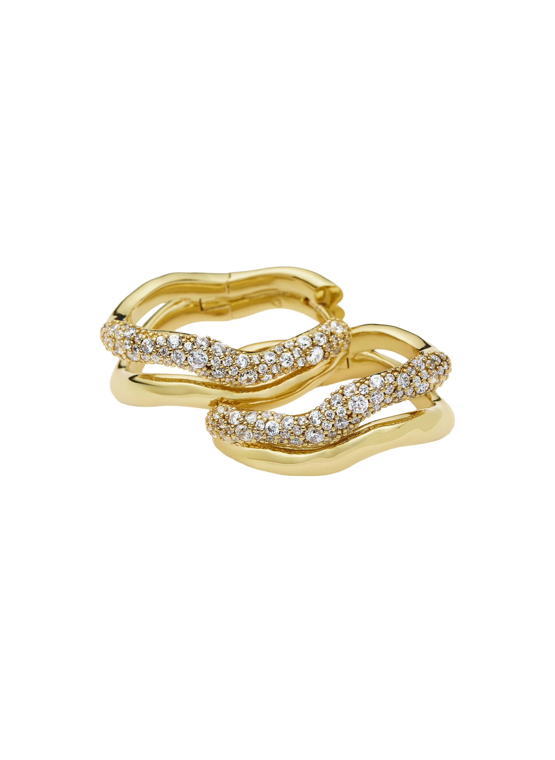 Boucles d'oreille ondulées Molten Snow en laiton et plaqué or mélangés MISSOMA Doré