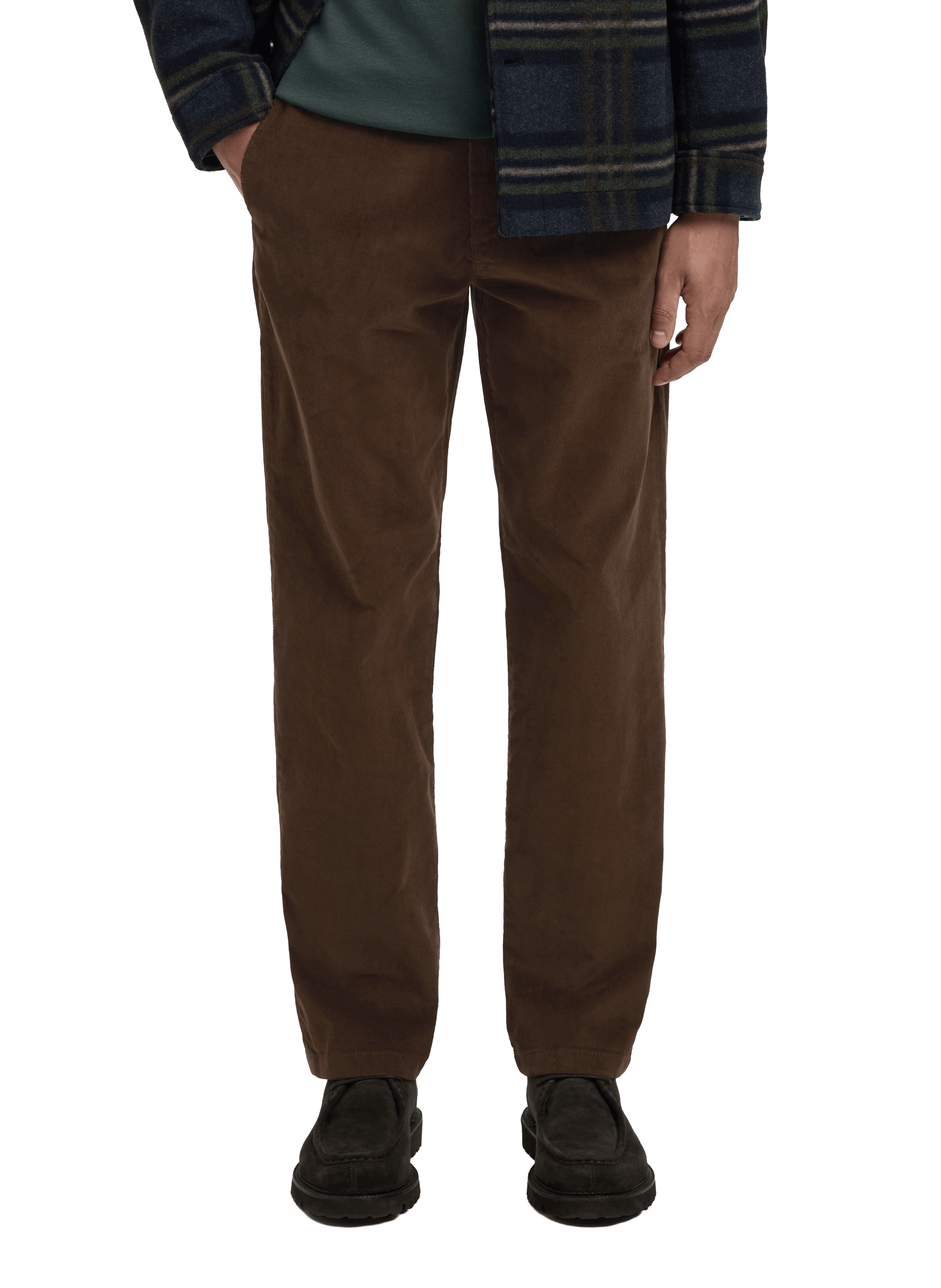 Pantalon ajusté à plis SELECTED Marron