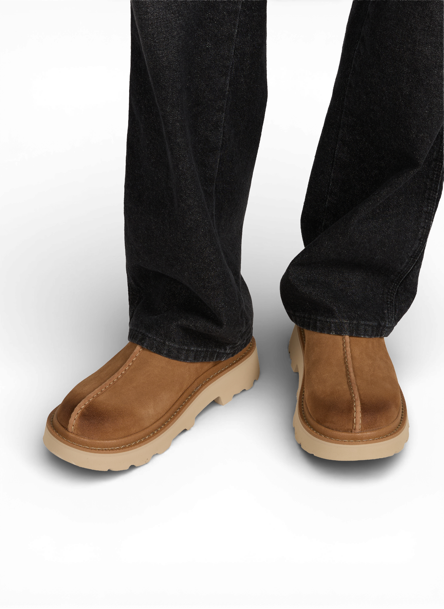 Mixed suede leather clogs UGG Brown