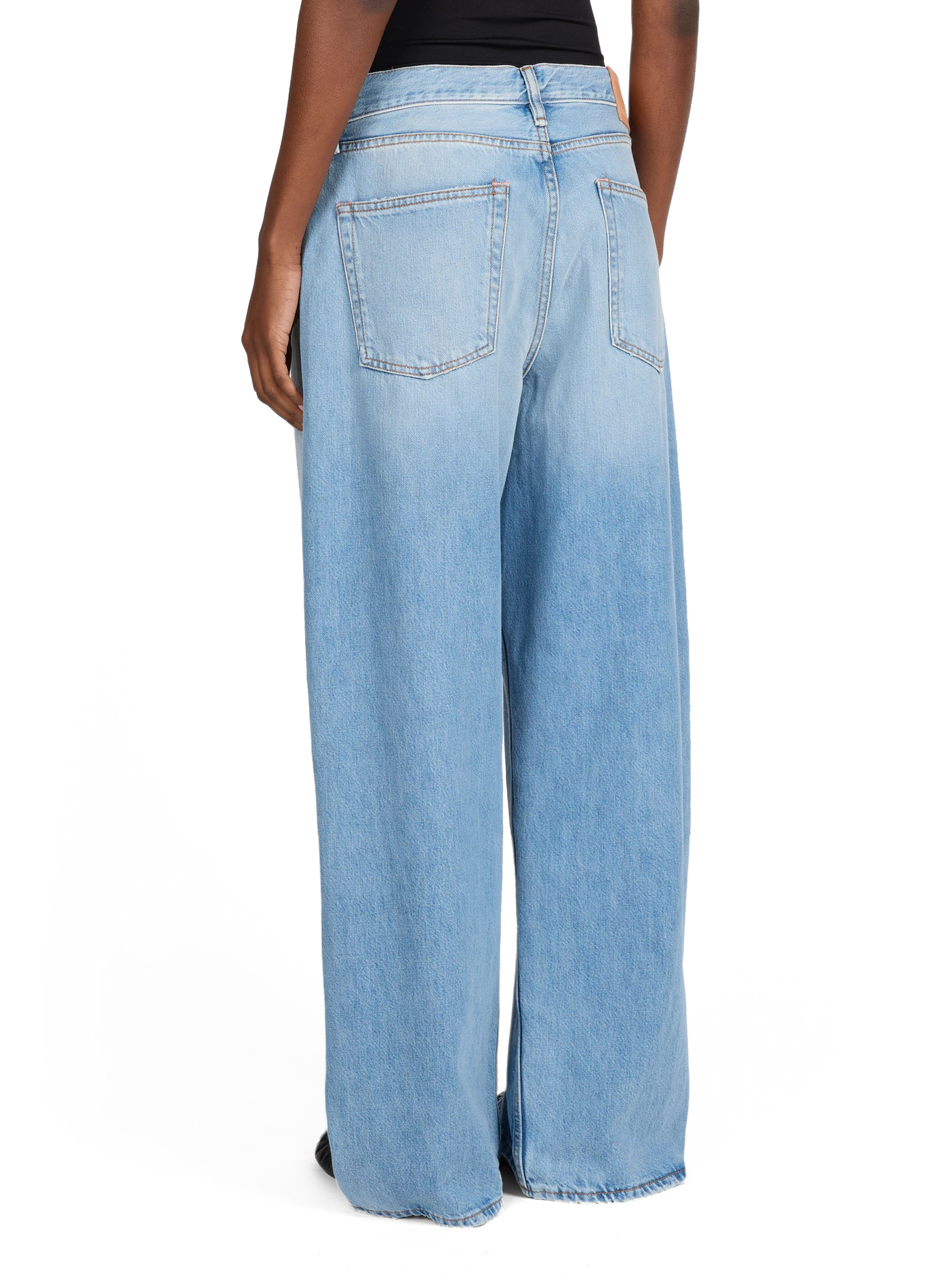 Wide-leg five-pocket cotton jeans ACNE STUDIOS Blue