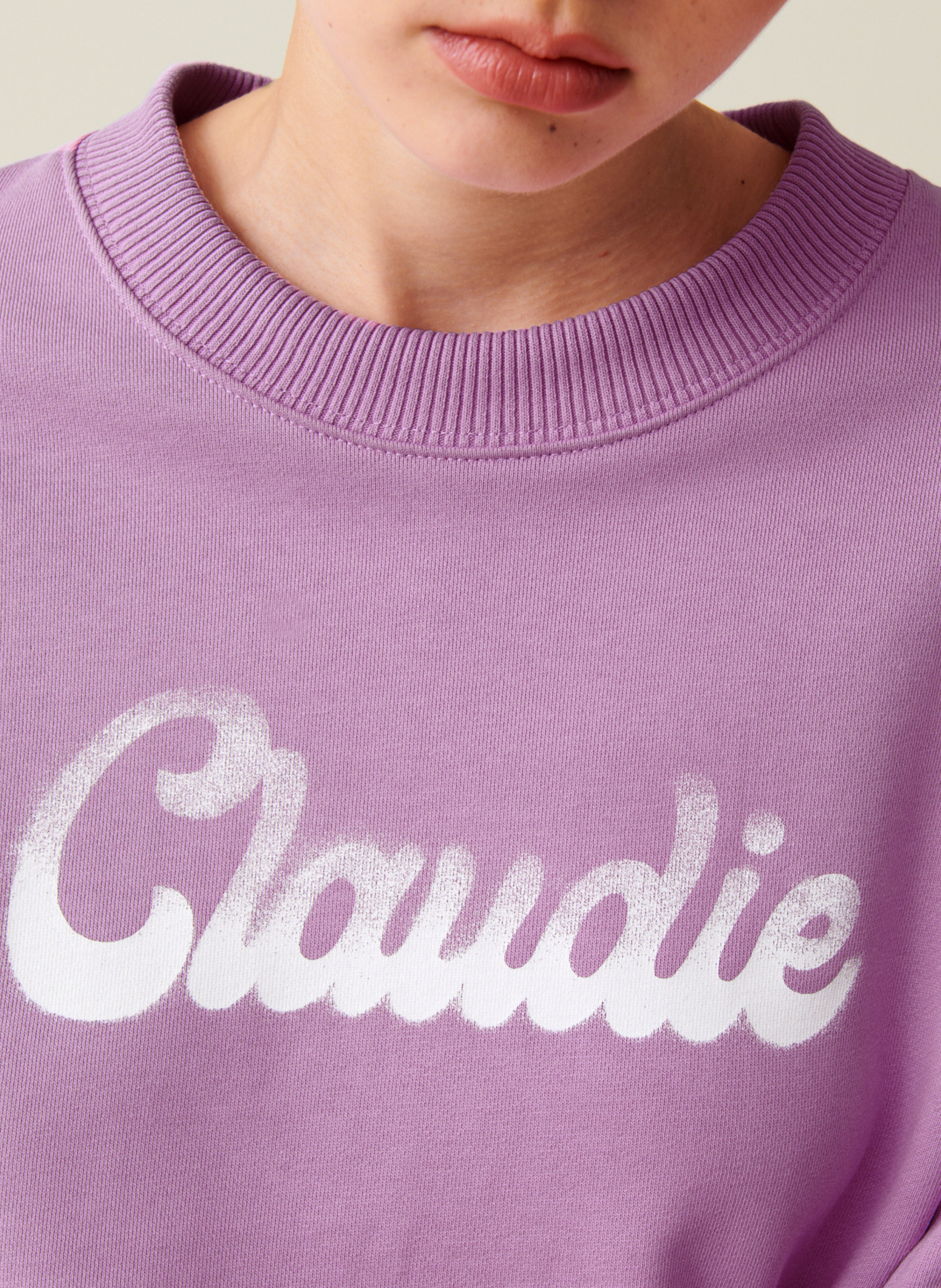 Sweatshirt ample imprimé en coton CLAUDIE PIERLOT Rose