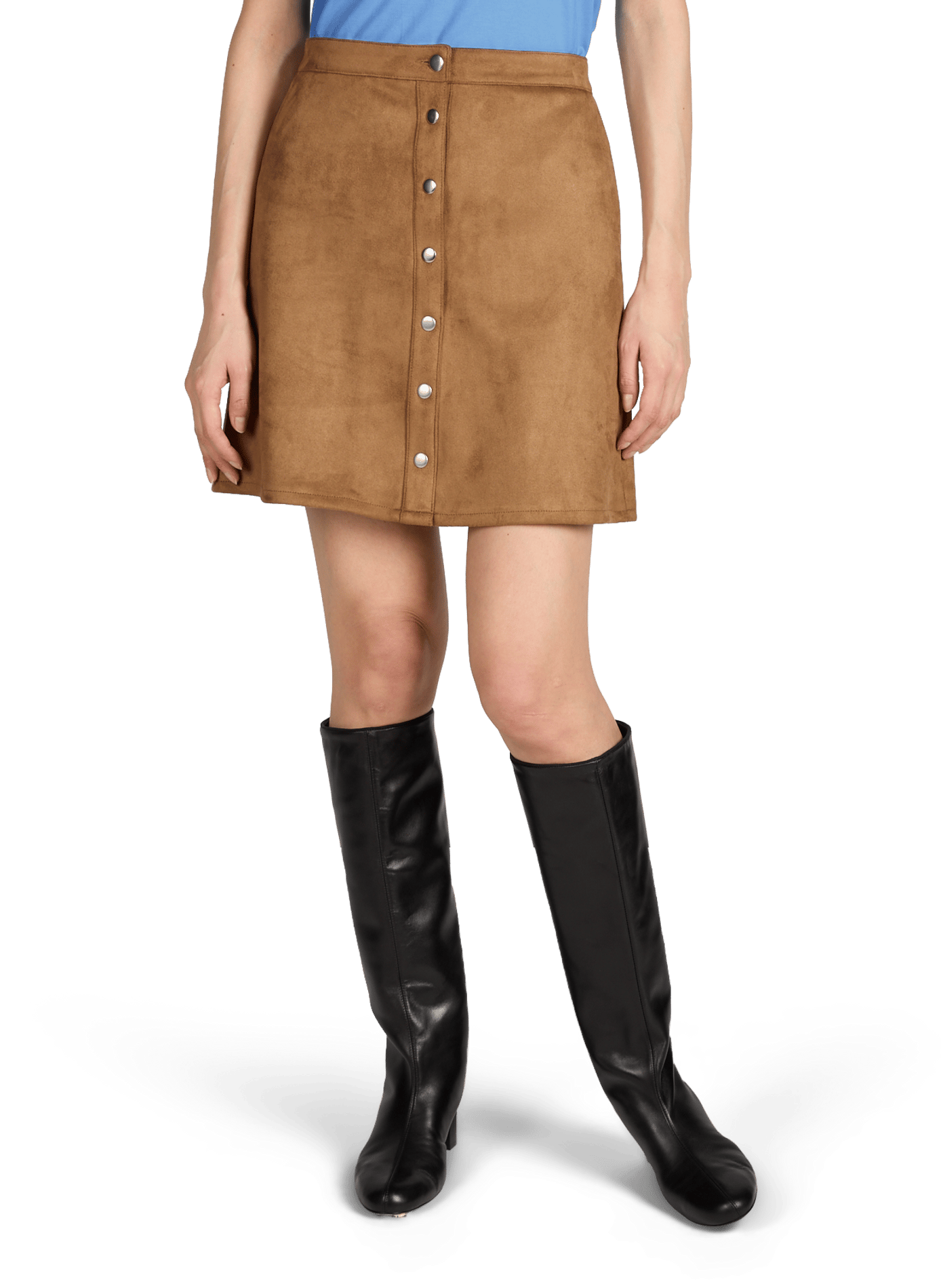 Jupe coupe trapèze suede VILA Brown