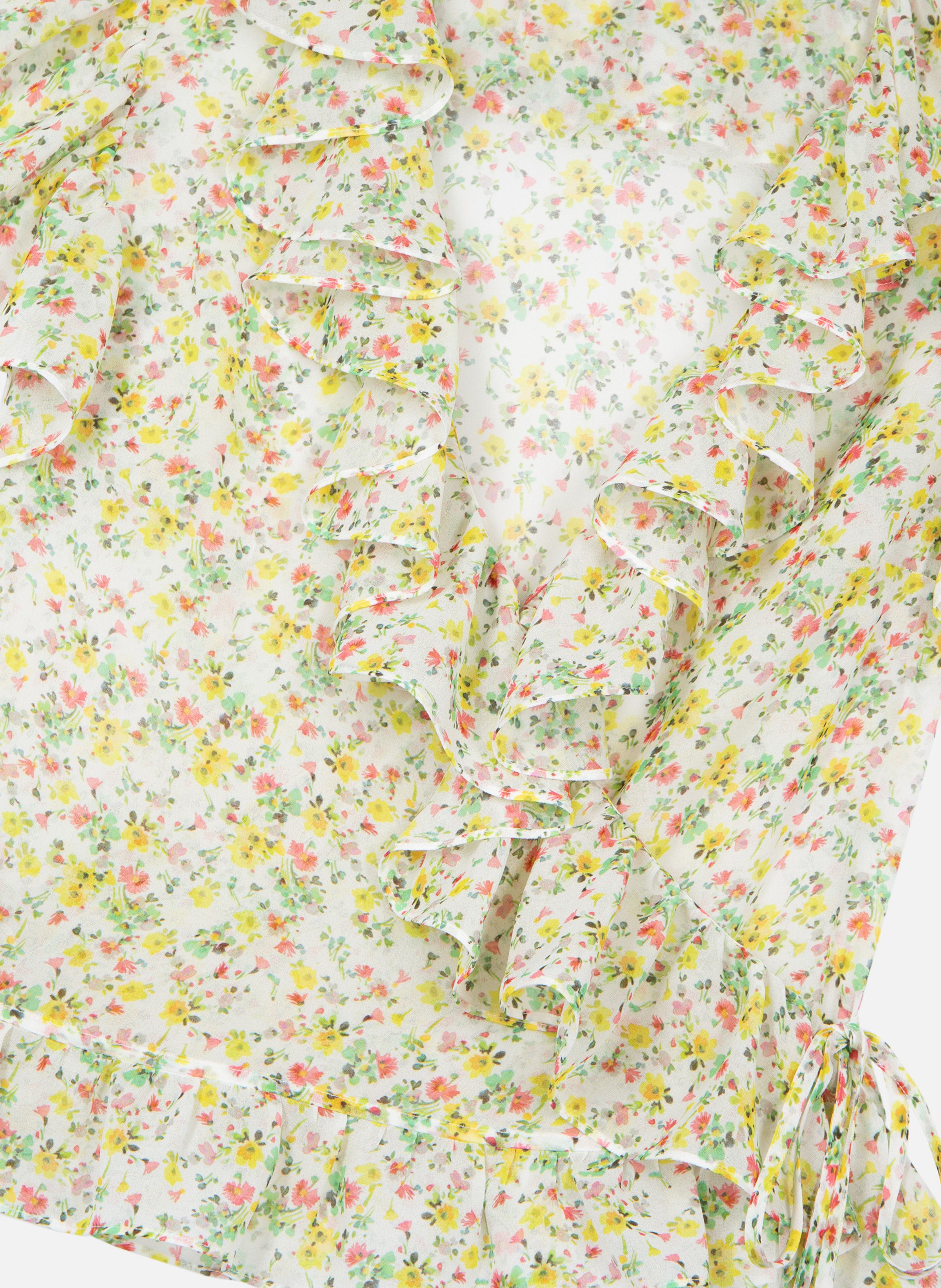 Top volanté imprimé fleuri THE KOOPLES Blanc