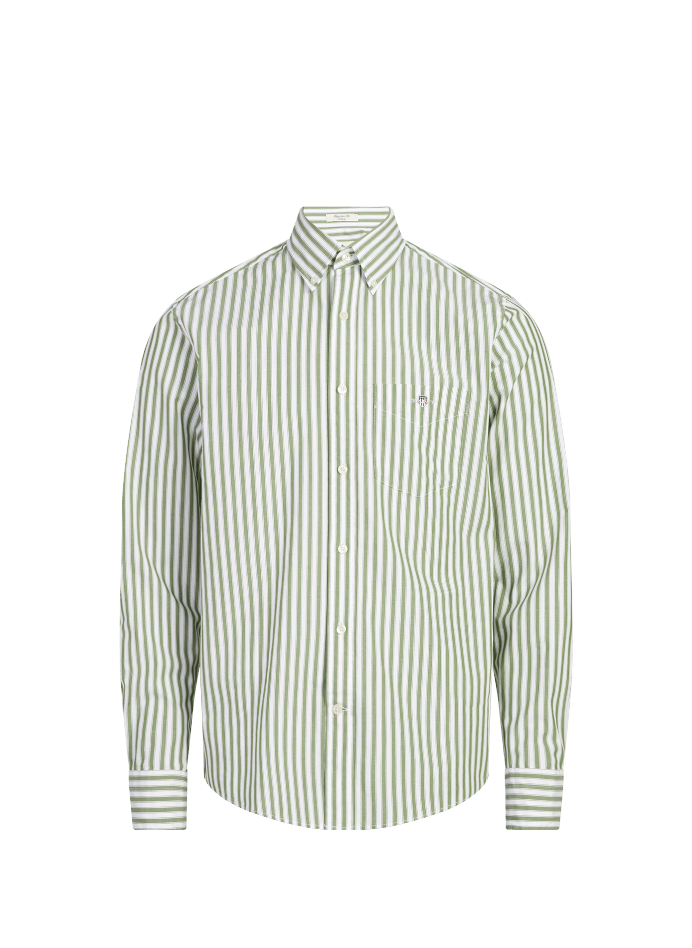 Classic cotton poplin shirt with stripes GANT Green