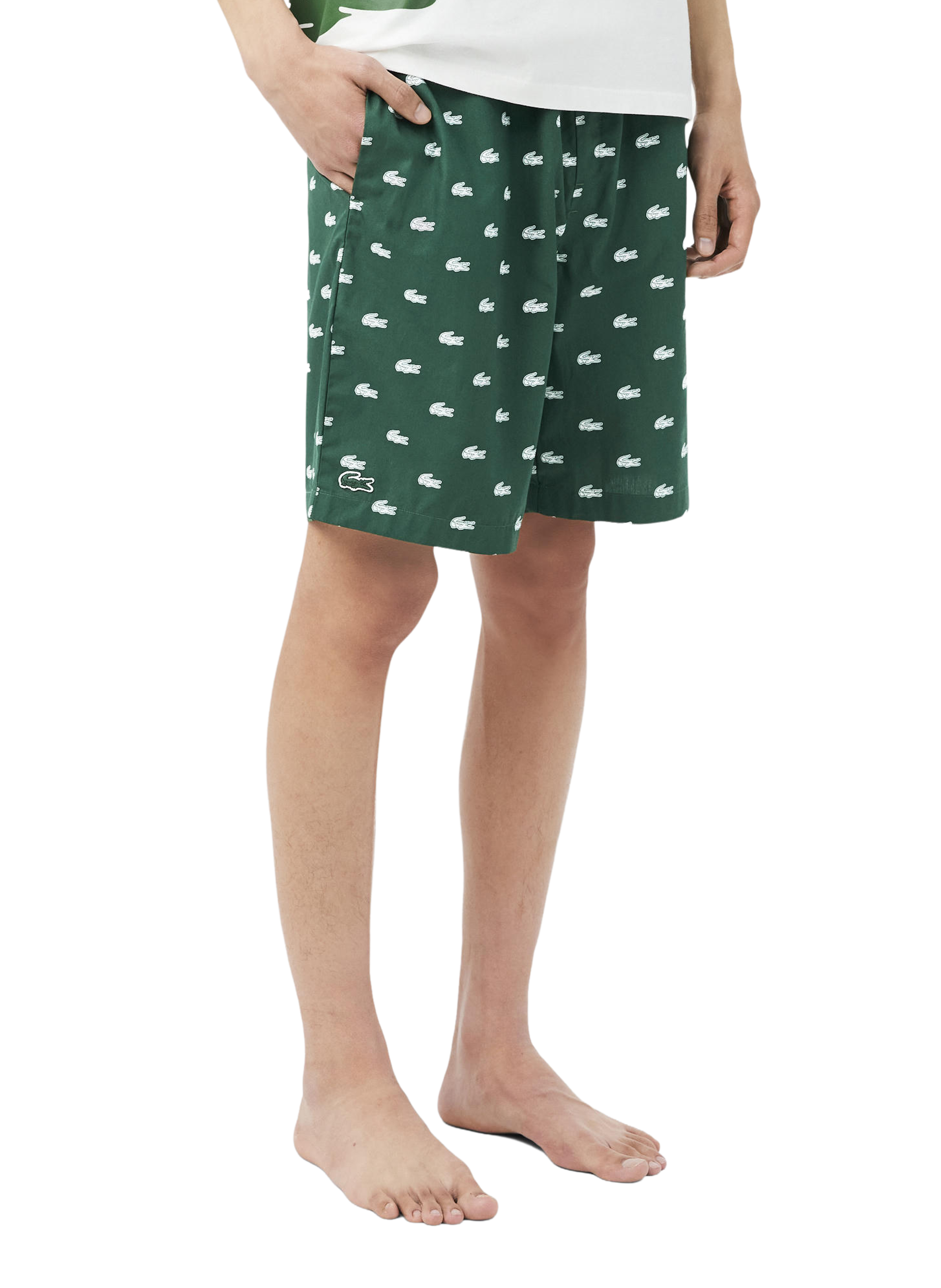 Cotton pajama shorts with pattern LACOSTE Green
