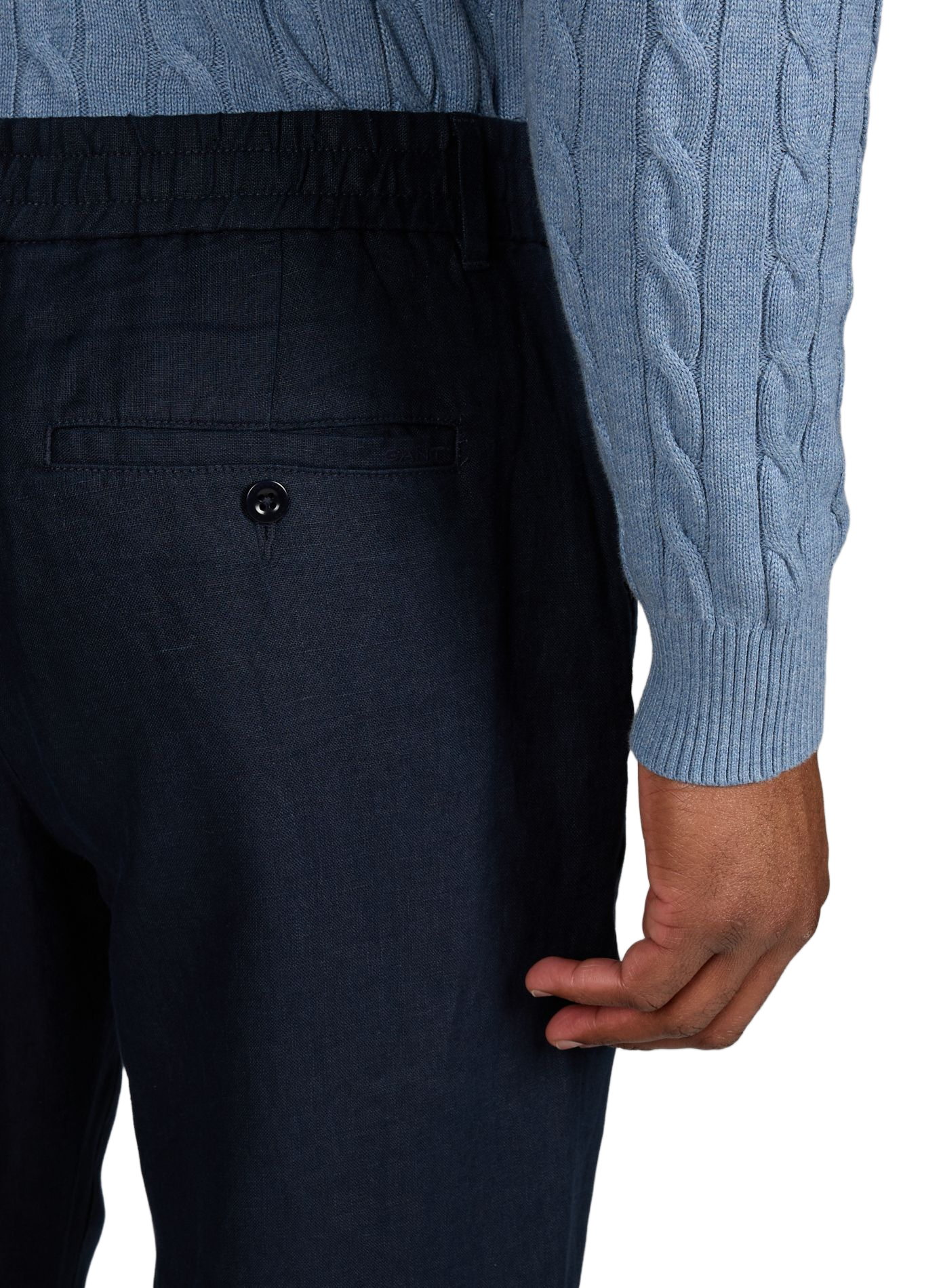 Pantalon droit en lin GANT Bleu