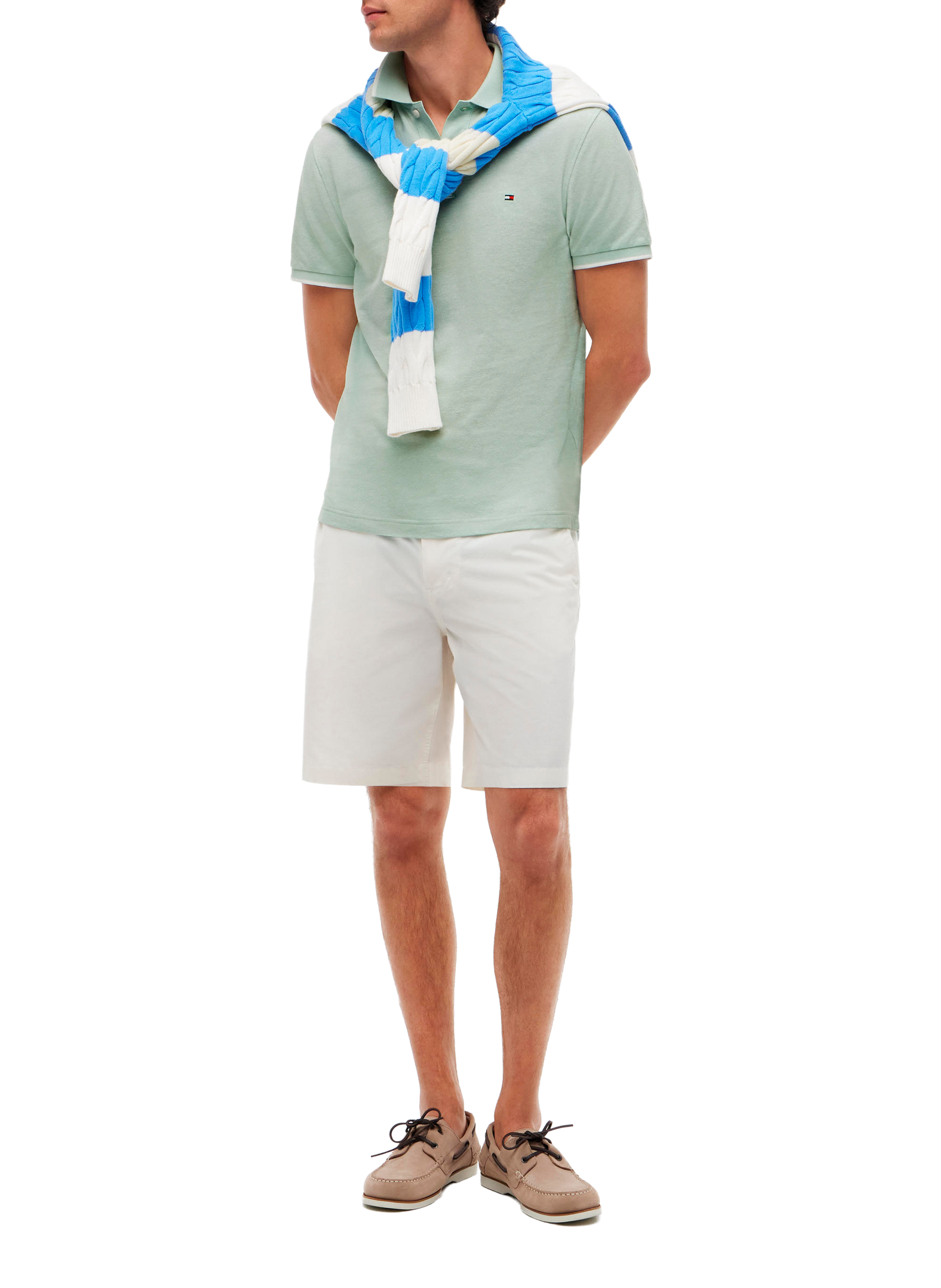 Polo en coton et lin TOMMY HILFIGER Vert