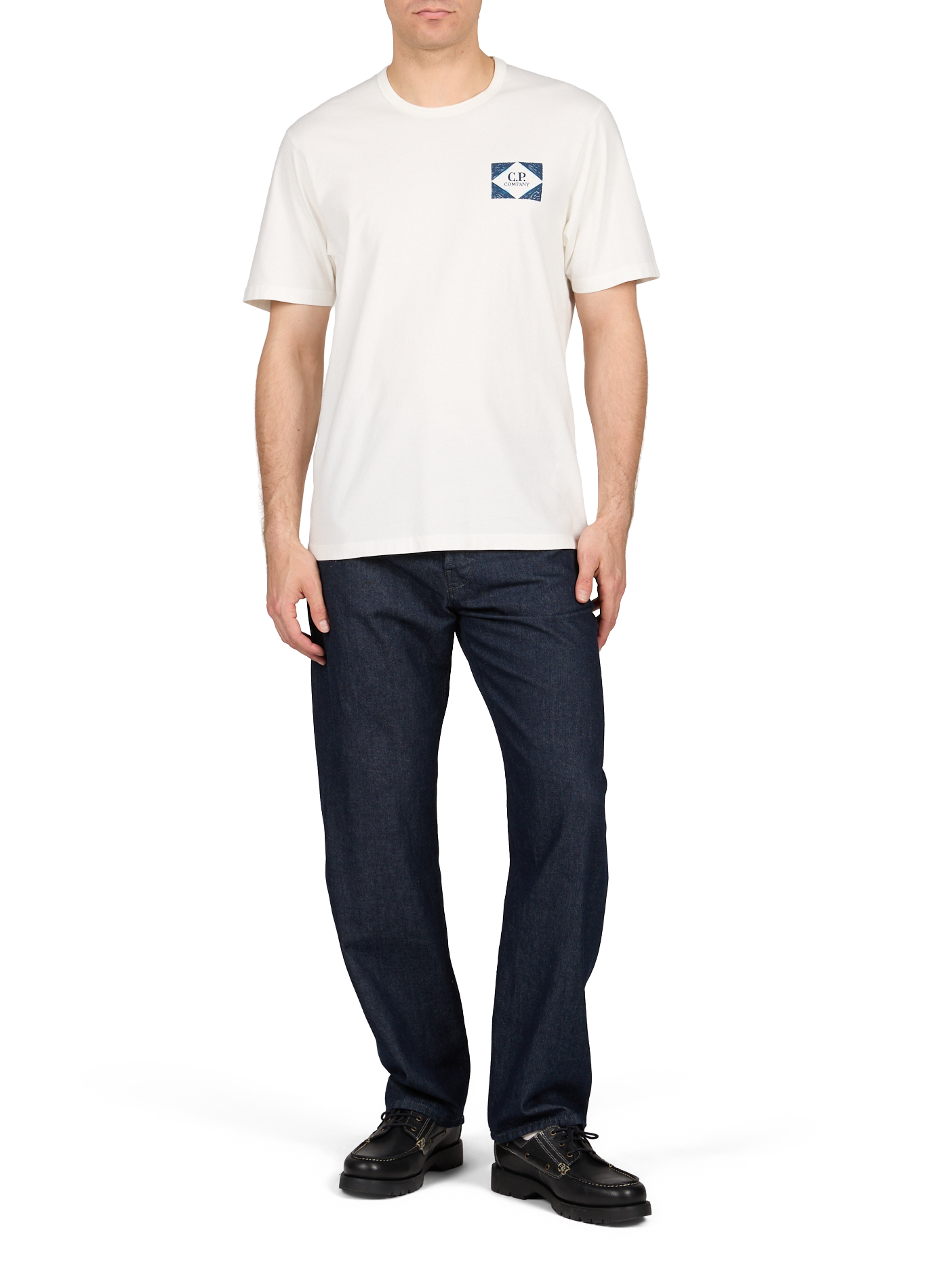 Straight-fit cotton T-shirt CP COMPANY White