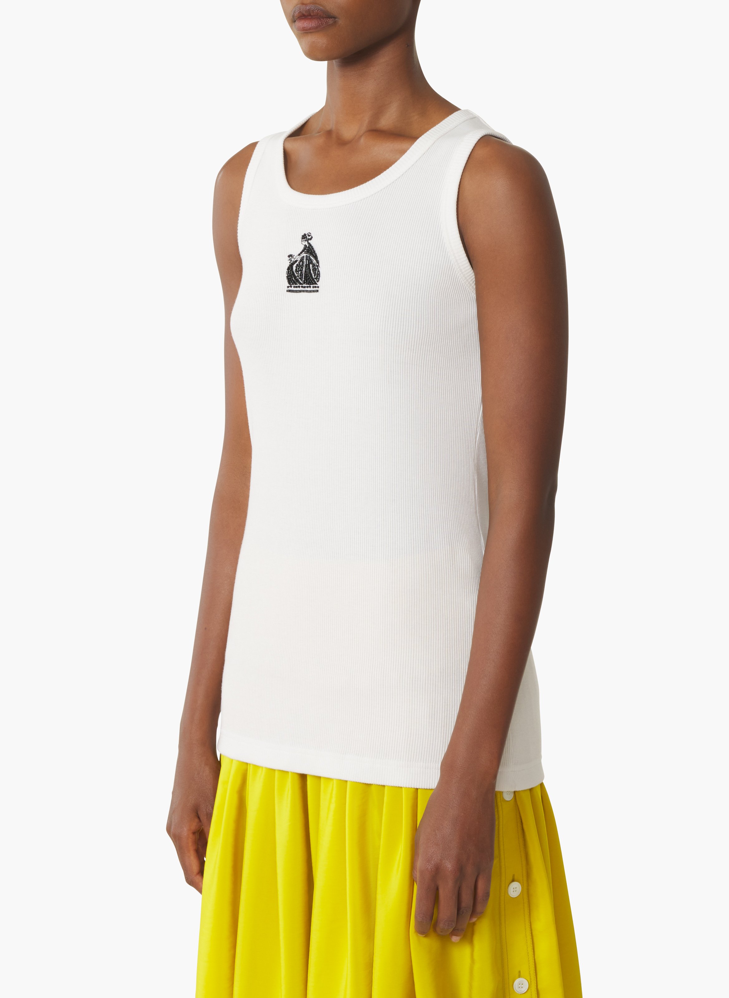 Débardeur côtelé la mère et l'enfant LANVIN Blanc