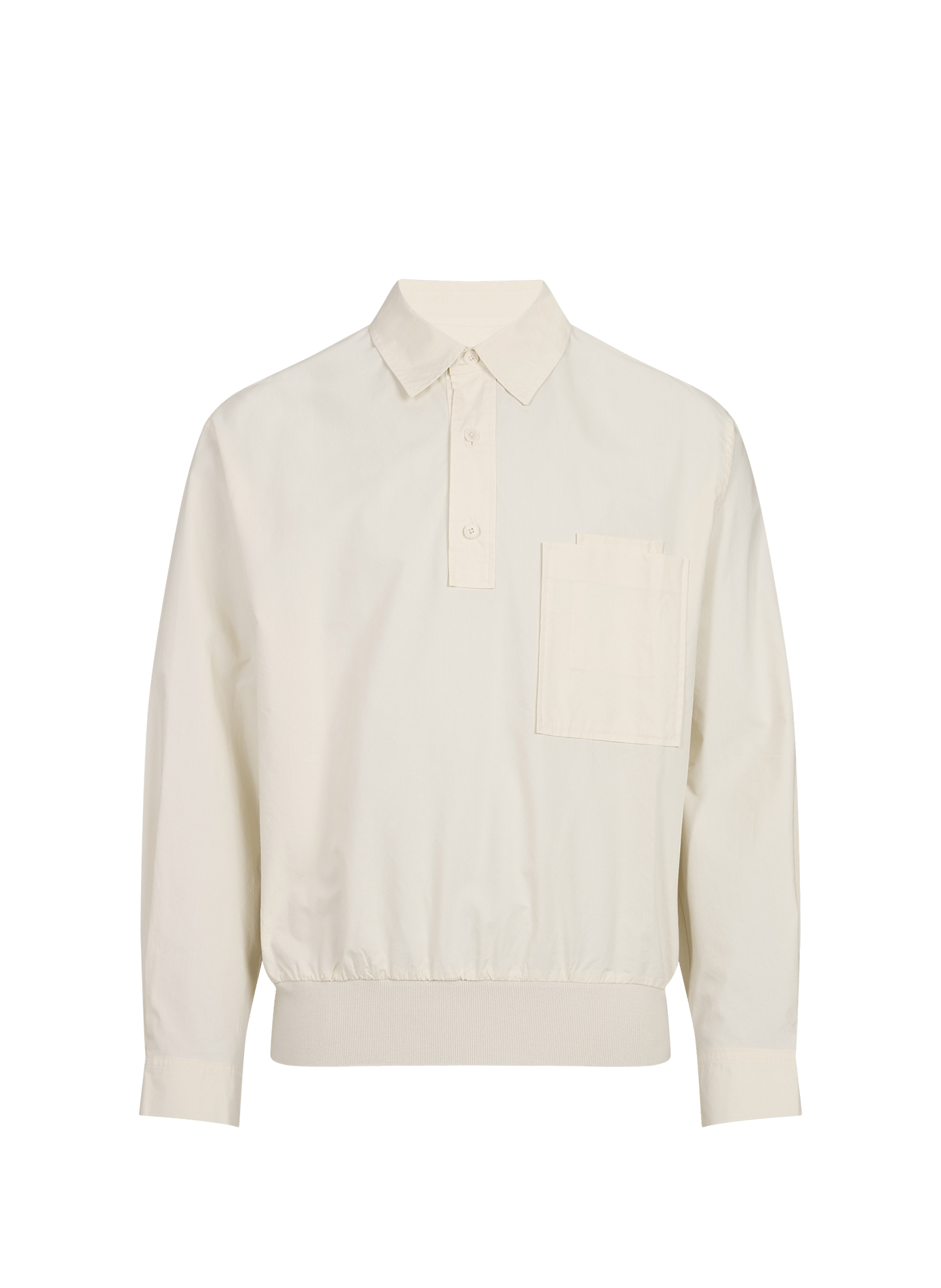 Solid polo collar shirt in blended cotton AMOMENTO White