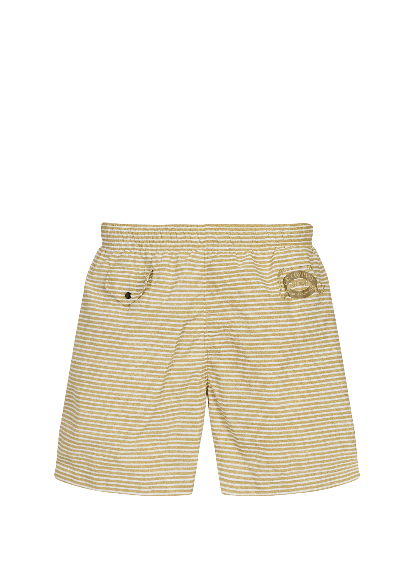 Gestreepte zwemshort met bedrukt logo CP COMPANY Groen