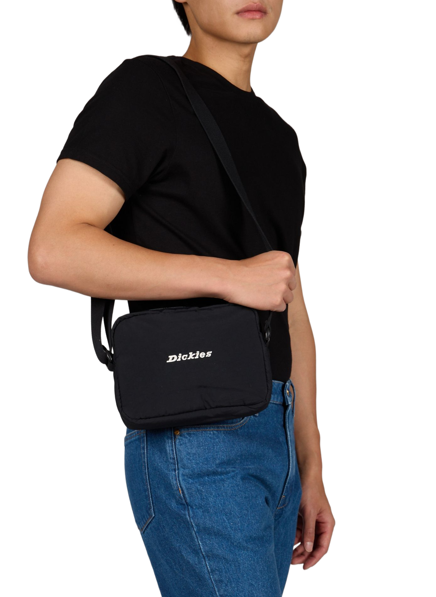 Borsa a tracolla Enon con logo ricamato DICKIES Nero