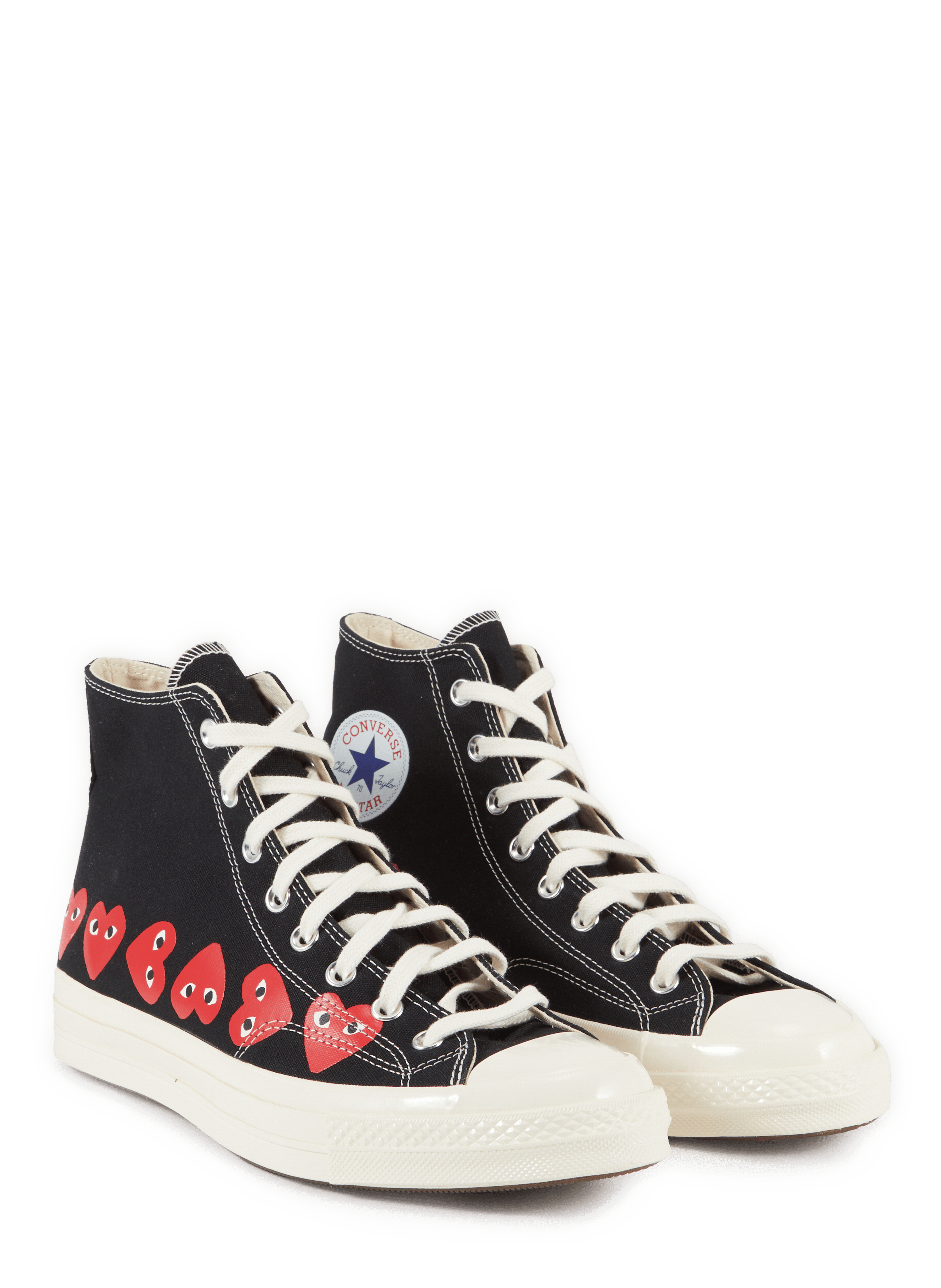 High-top cotton sneakers with hearts COMME DES GARCONS PLAY Black