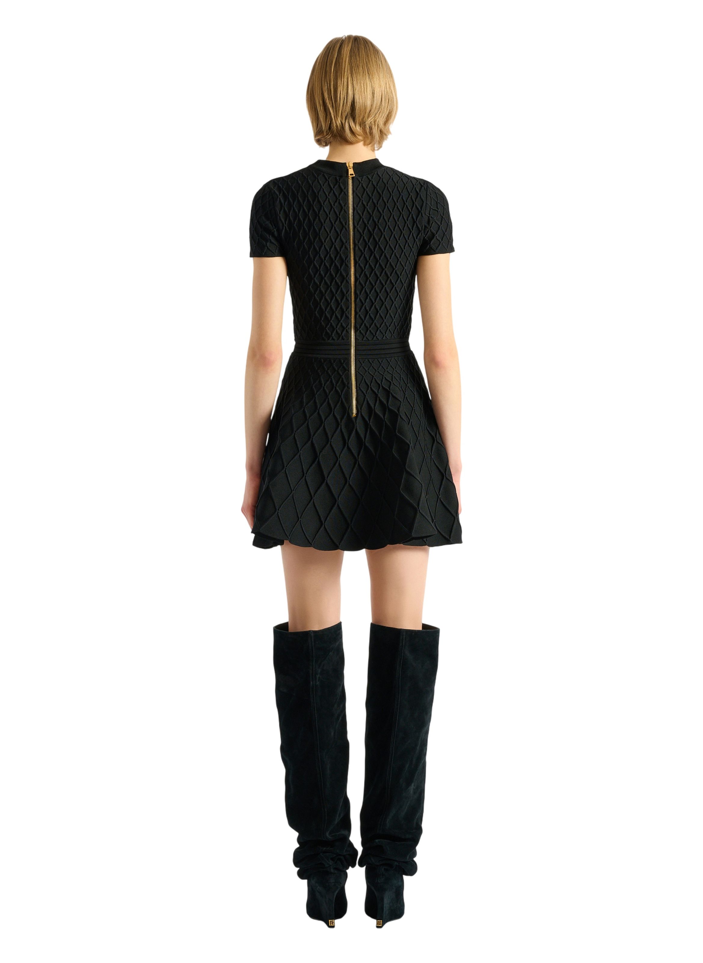 Robe patineuse en maille BALMAIN Noir