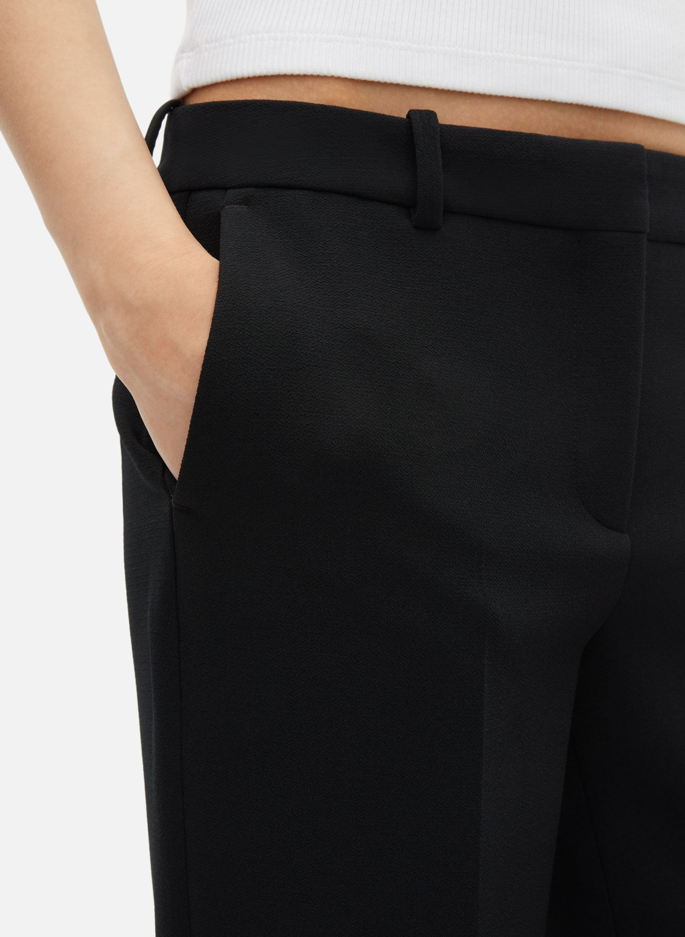 Pantalon tailleur en crêpe coupe droite THE KOOPLES Noir