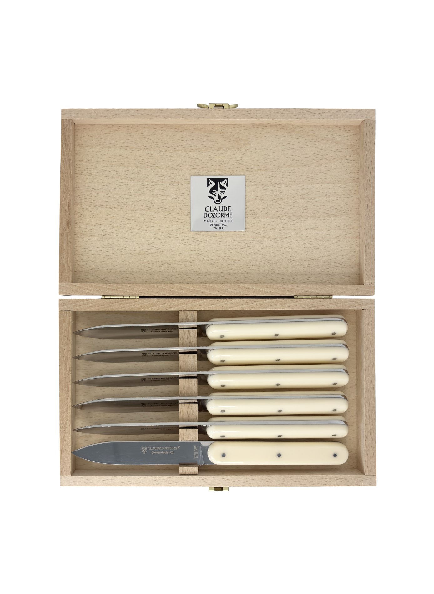 Set of 6 Shuttle knives DOZORME Beige