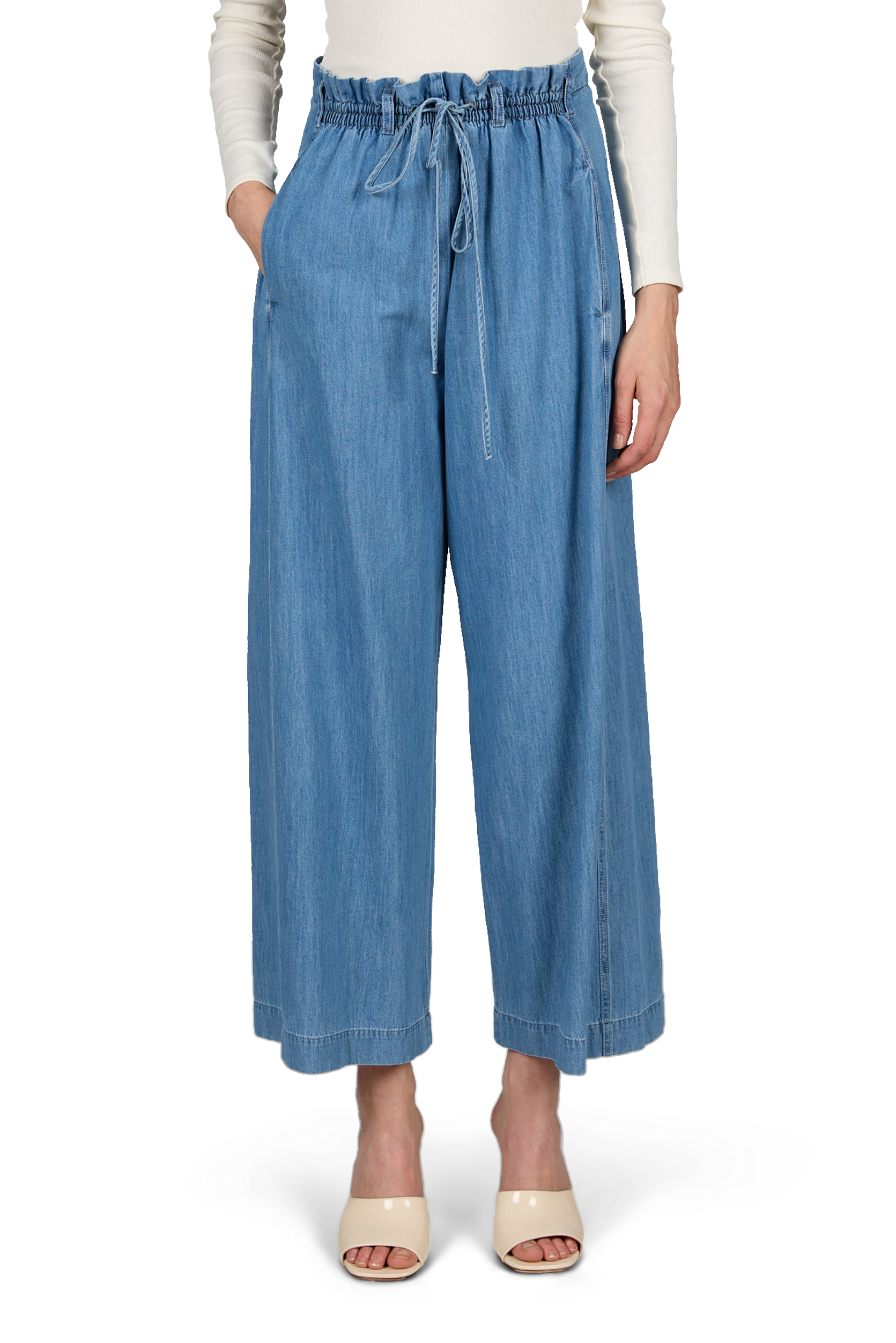 Weite Baumwollhose TELA Blau