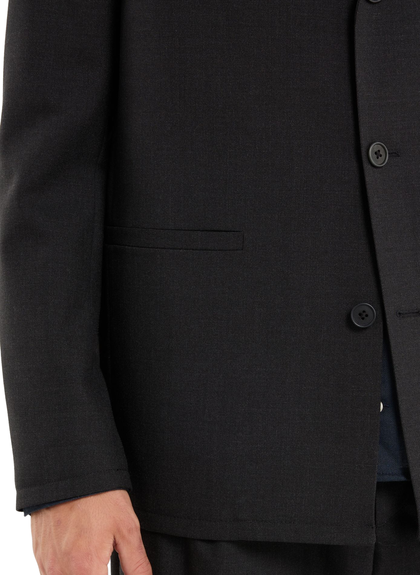 Solid wool straight suit jacket SAISON 1865 Grey