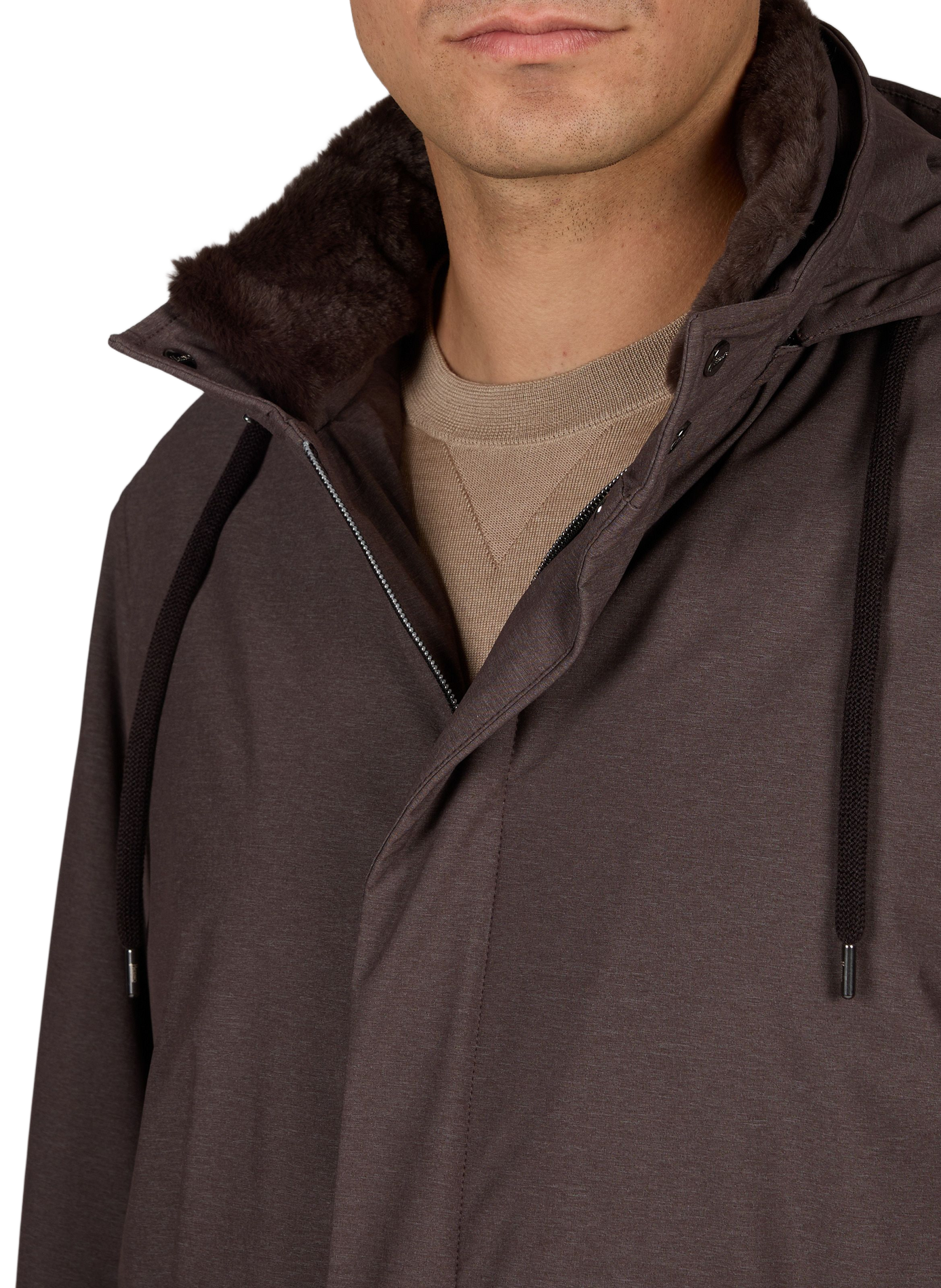 Parka with removable collar and hood HERNO Brown