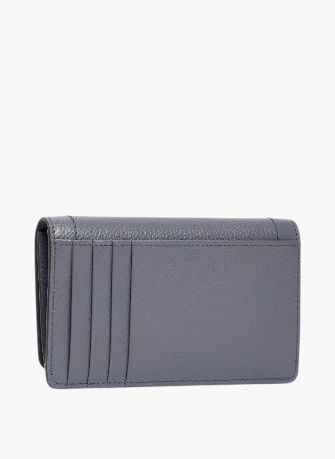 Porte cartes à rabat moyen modèle louison en cuir grainé LE TANNEUR Bleu