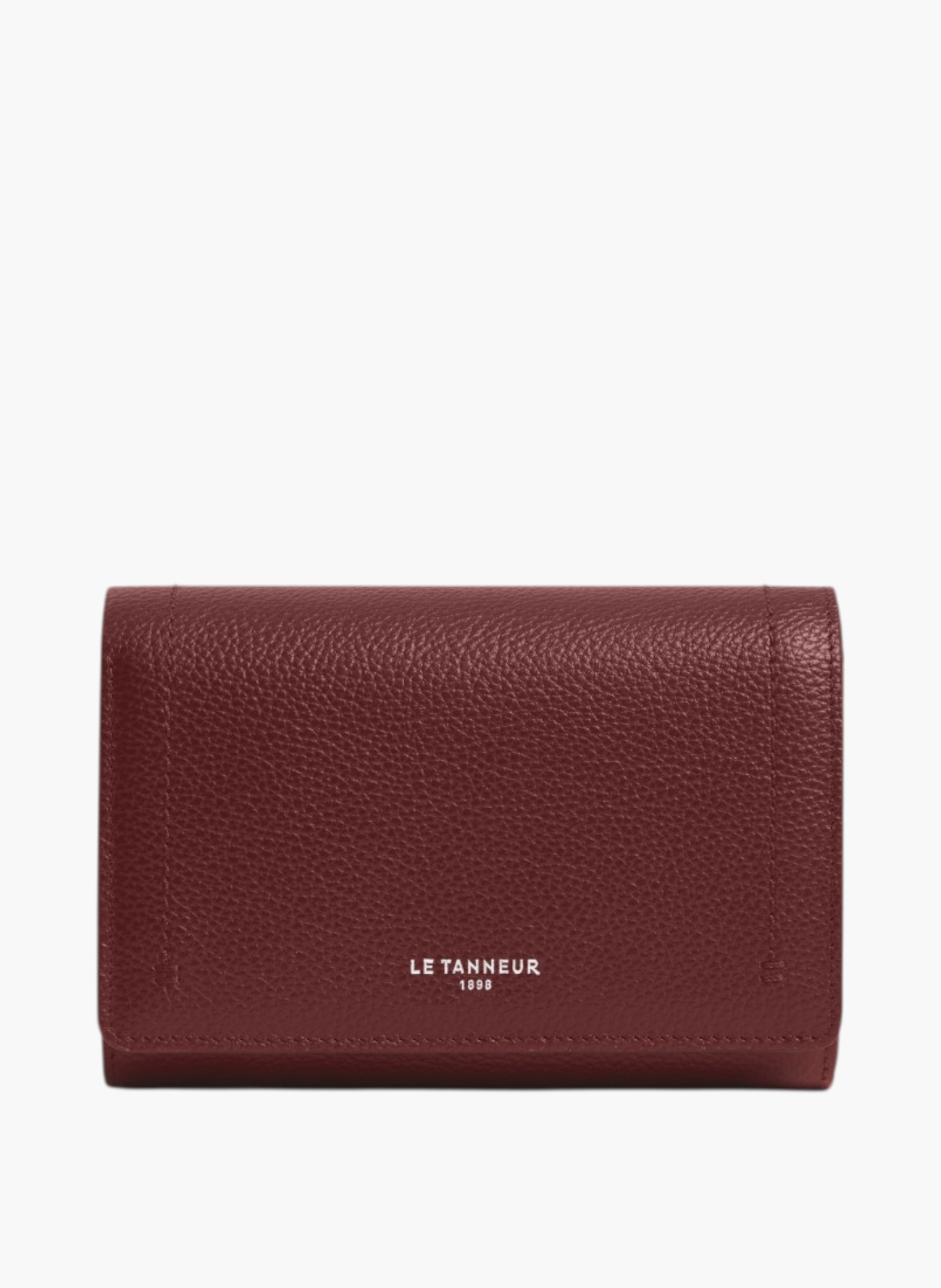 Portefeuille moyen modèle à rabat louison en cuir grainé LE TANNEUR Rouge