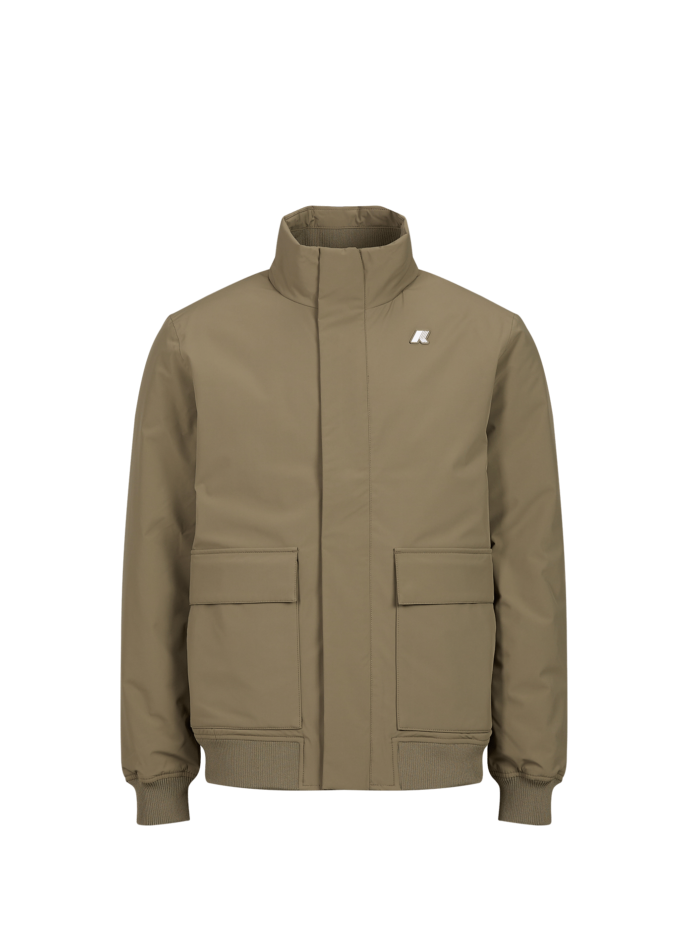 Straight jacket with high collar K-WAY Khaki