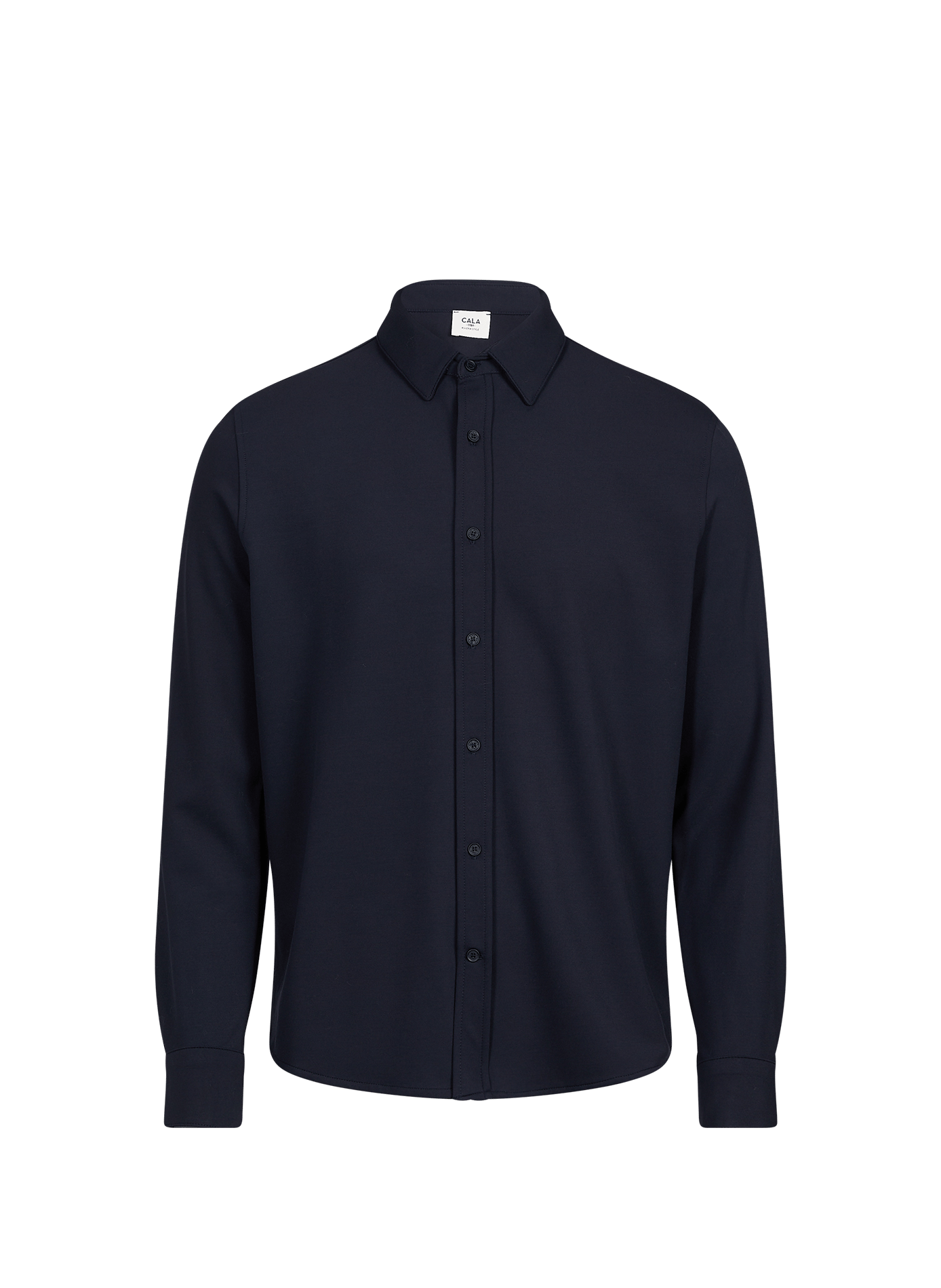 Straight shirt with classic collar in blended wool 1789 CALA Blue