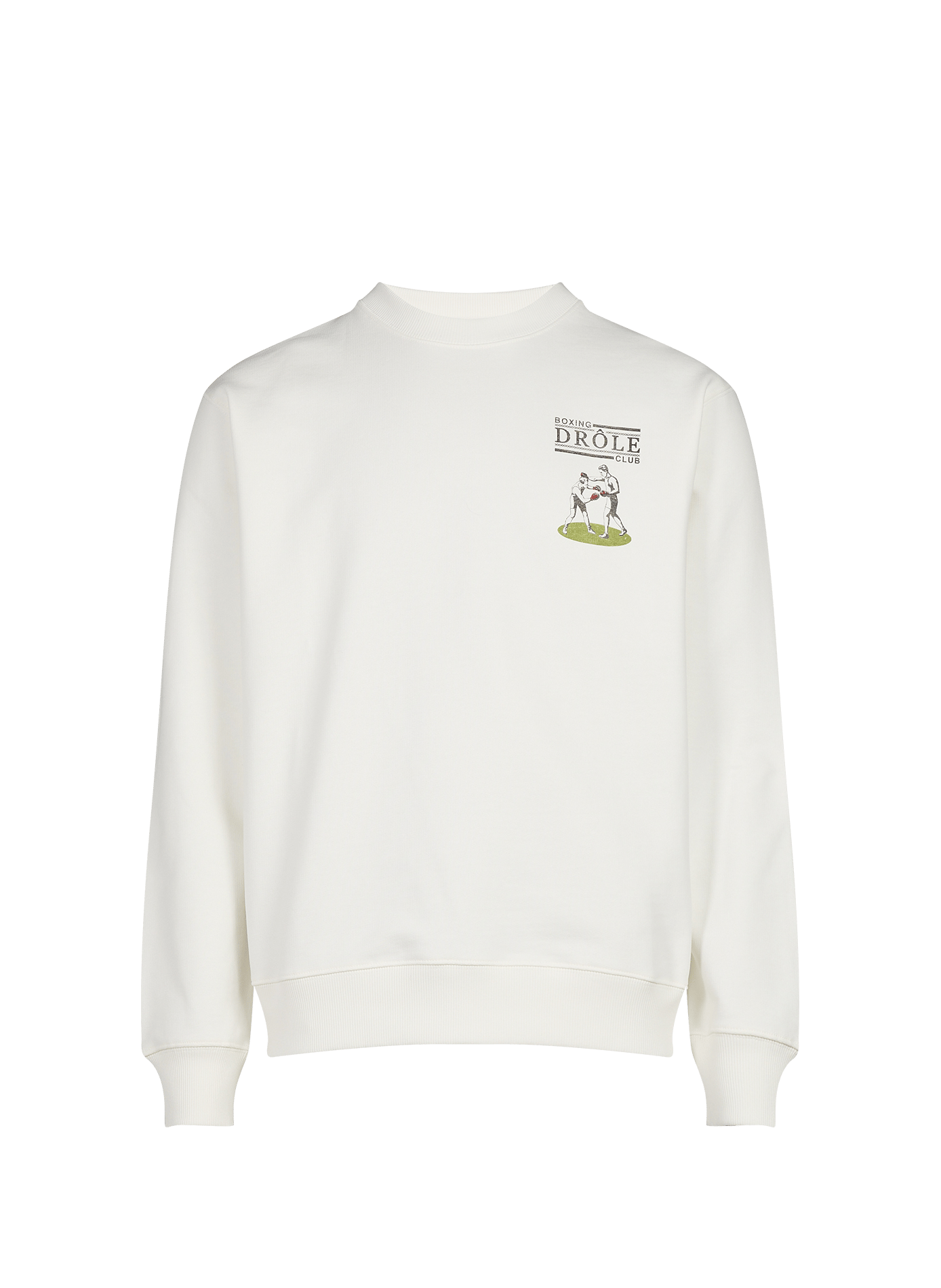 Weites Sweatshirt mit Muster aus Baumwolle DROLE DE MONSIEUR Weiss