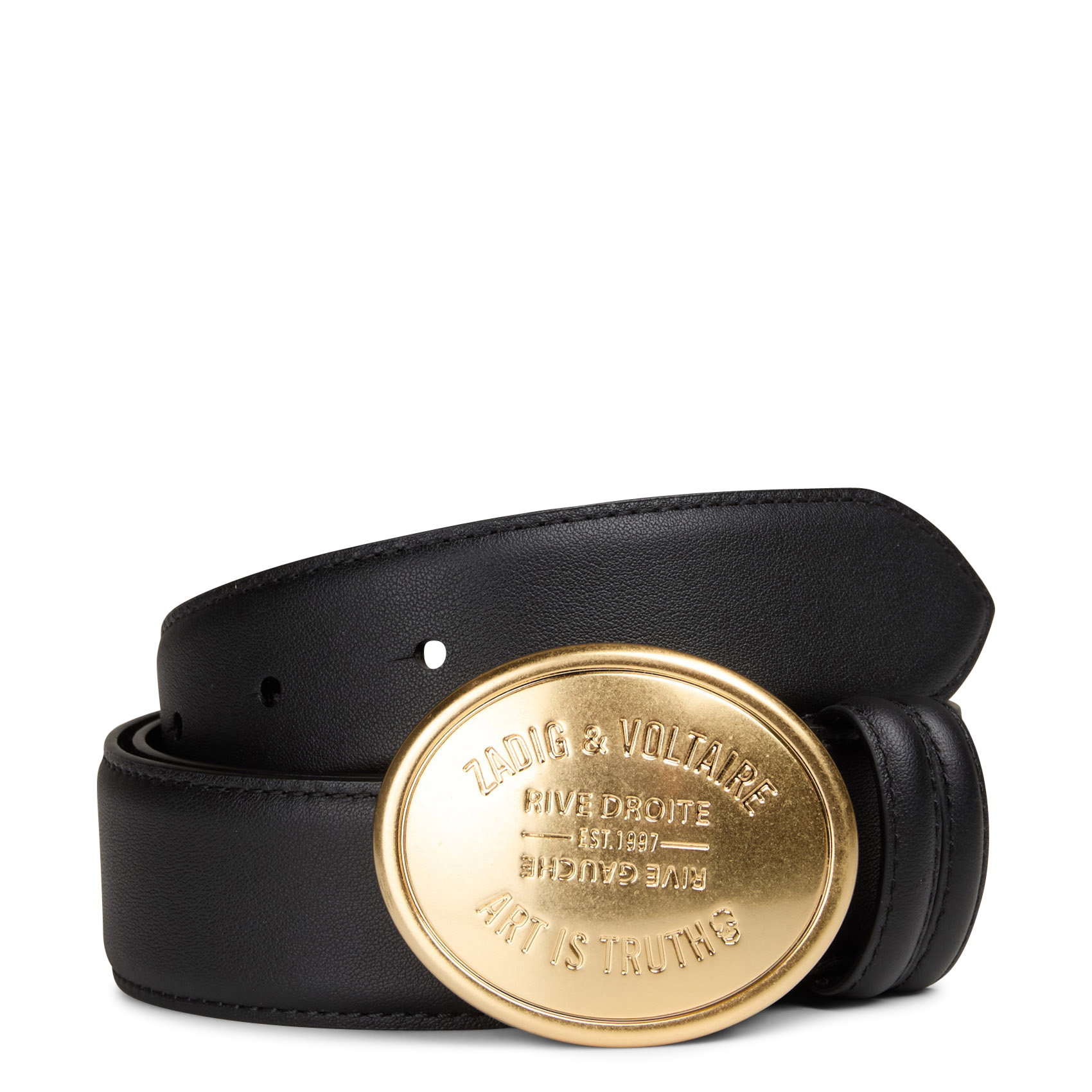 Ceinture à boucle en cuir colter ZADIG&VOLTAIRE Noir