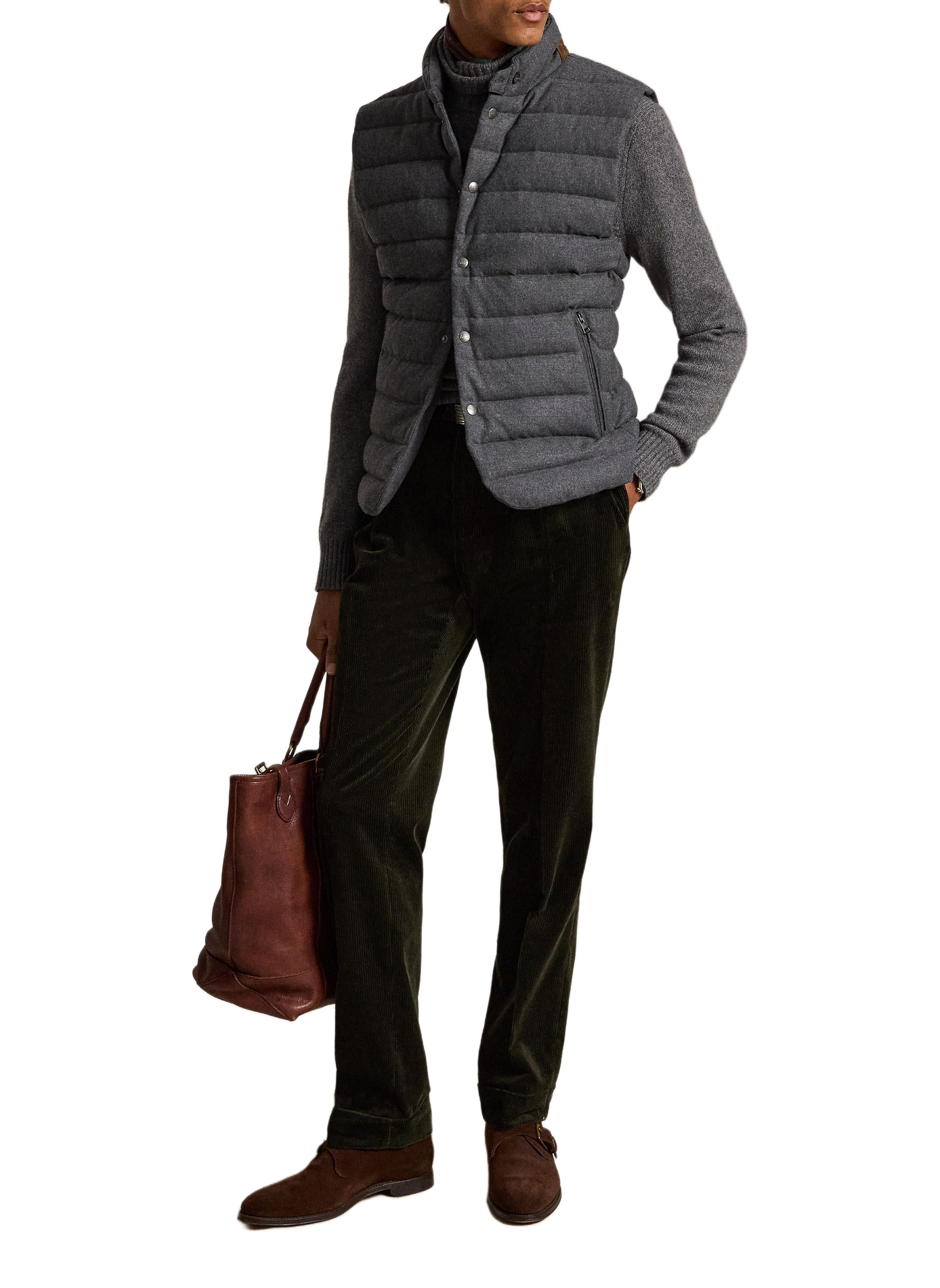 Blouson droit col montant sans manches POLO RALPH LAUREN Gris
