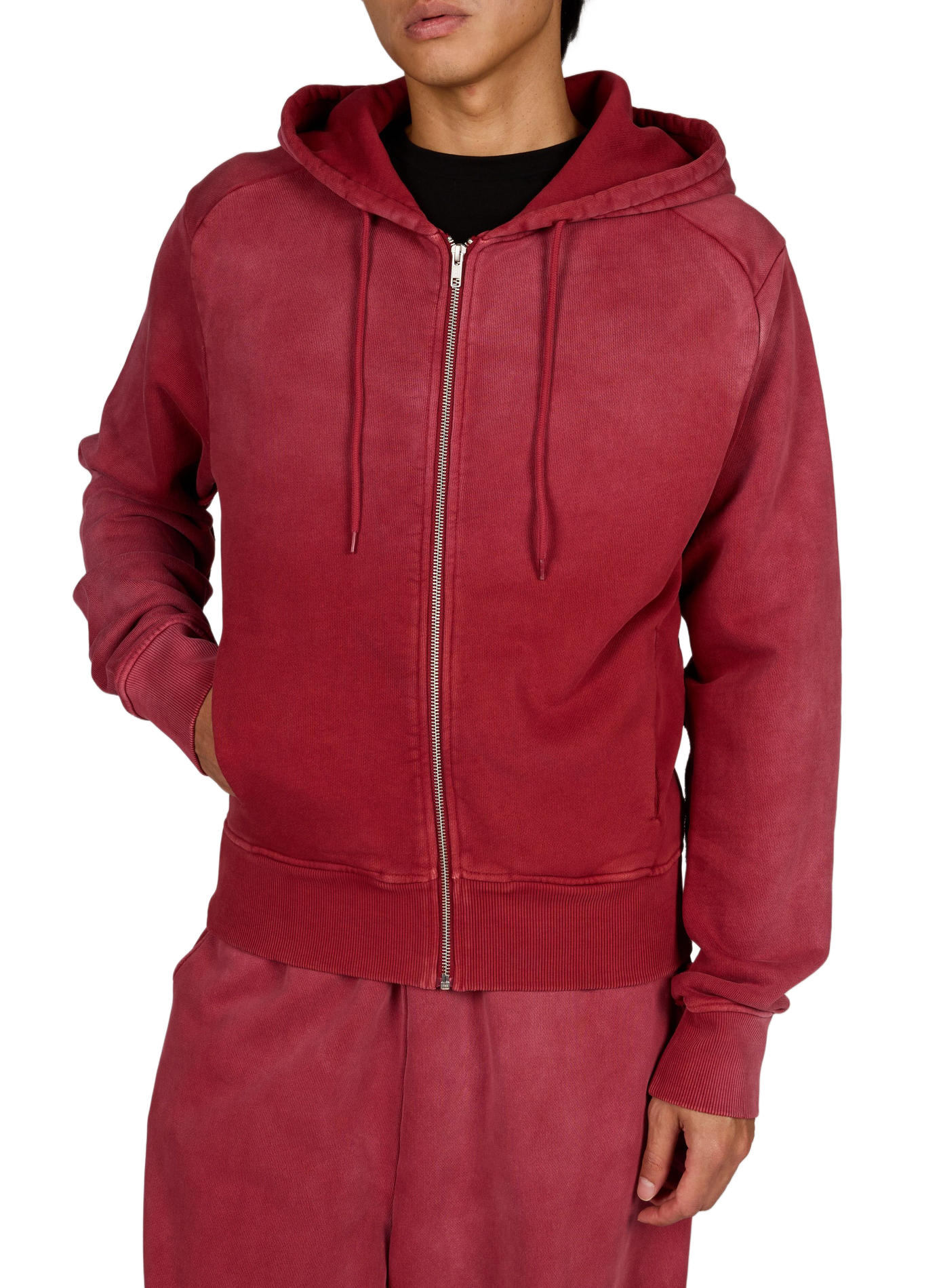 Straight zip-up cotton sweatshirt ENTIRE STUDIOS Red