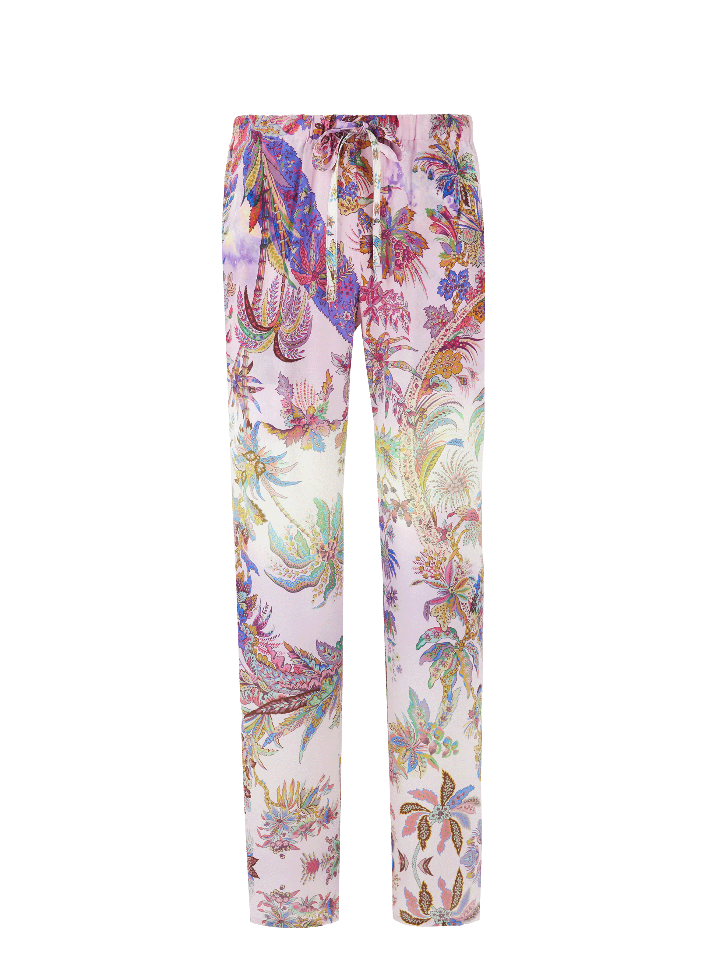 Pantalon à imprimé en soie