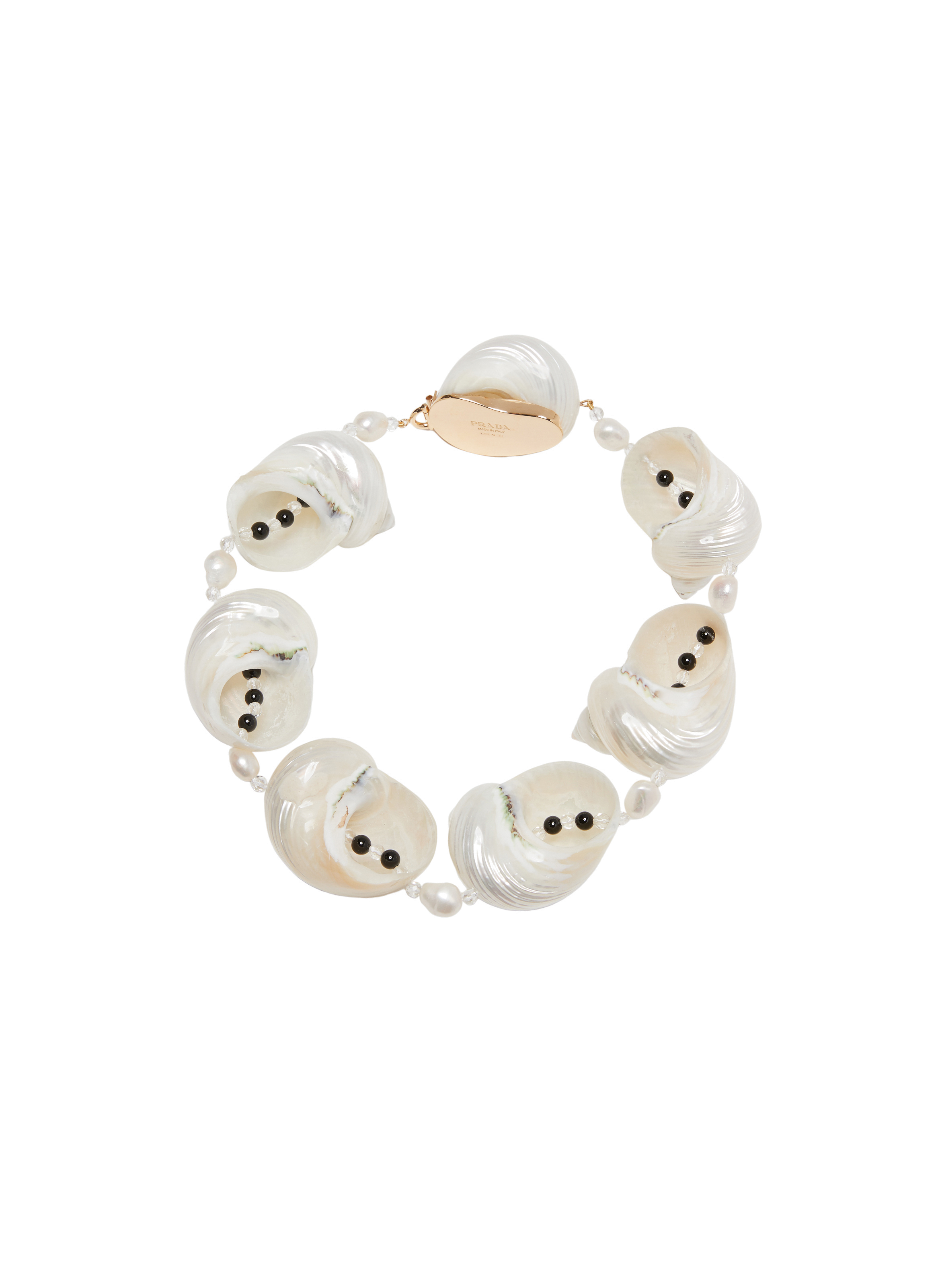 Silver shell Bracelet PRADA Beige