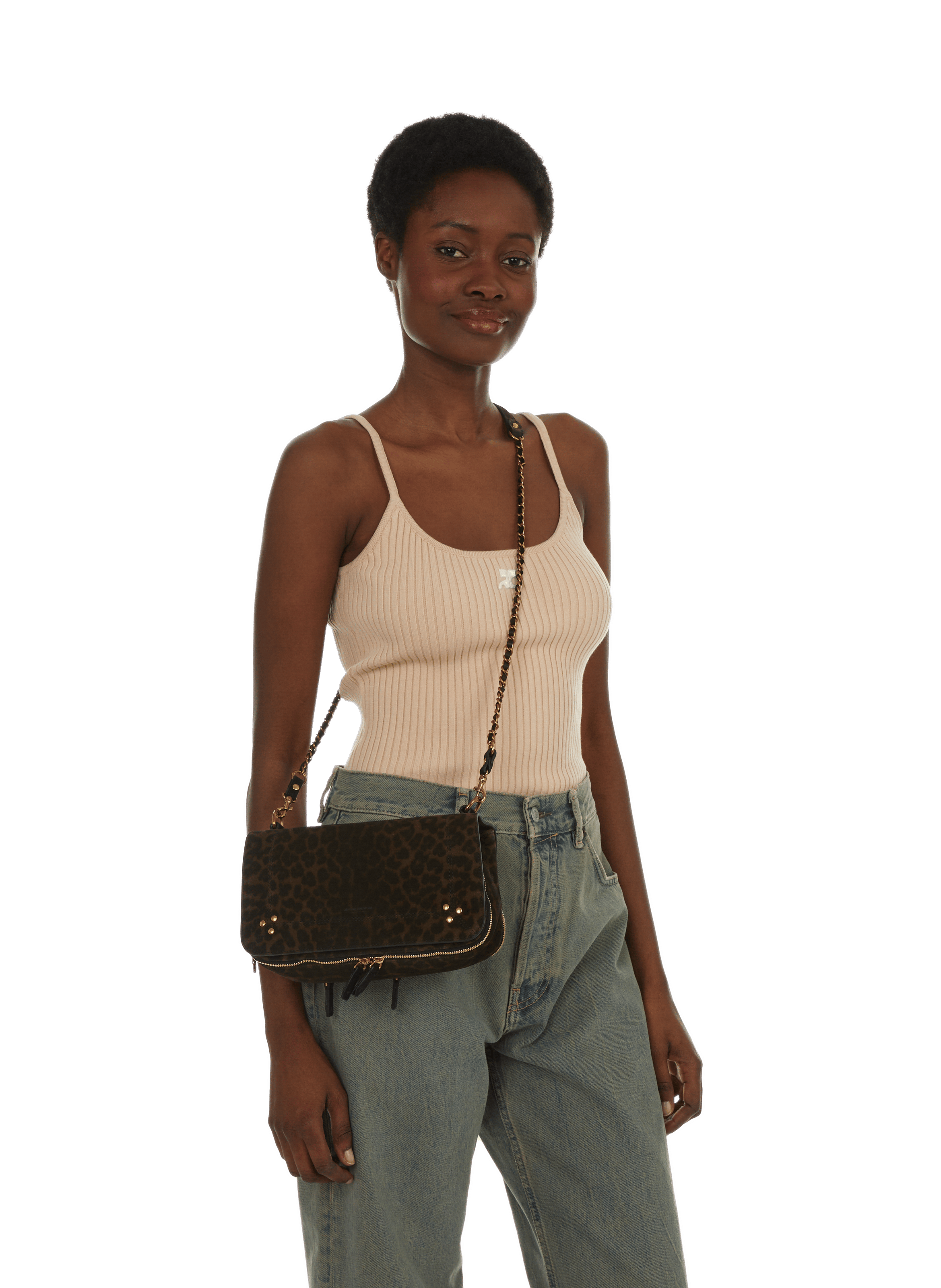 Bobi leopard-print shoulder bag JÉRÔME DREYFUSS Khaki