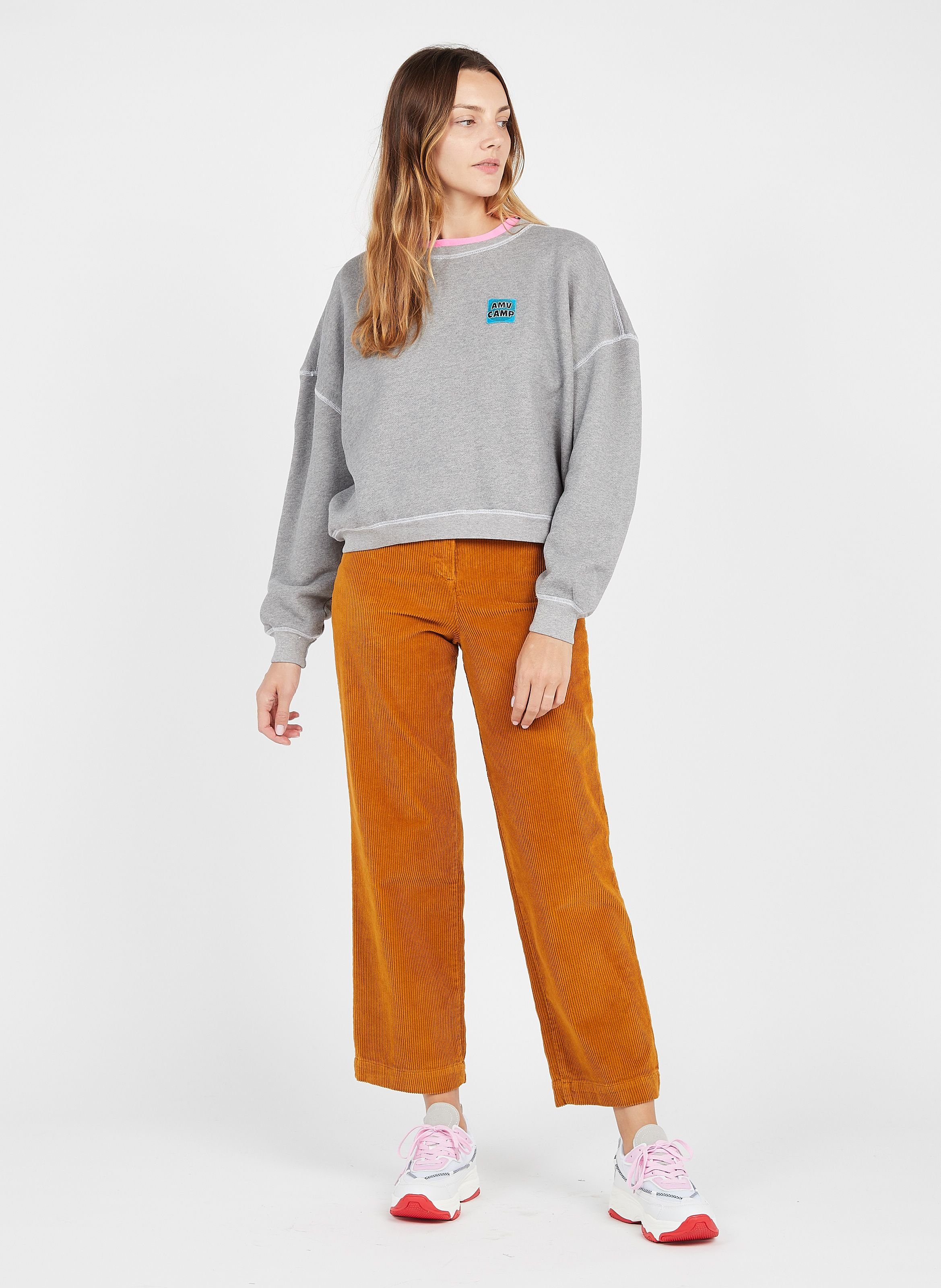 Tee-shirt ample col rond en coton fizvalley AMERICAN VINTAGE Rose