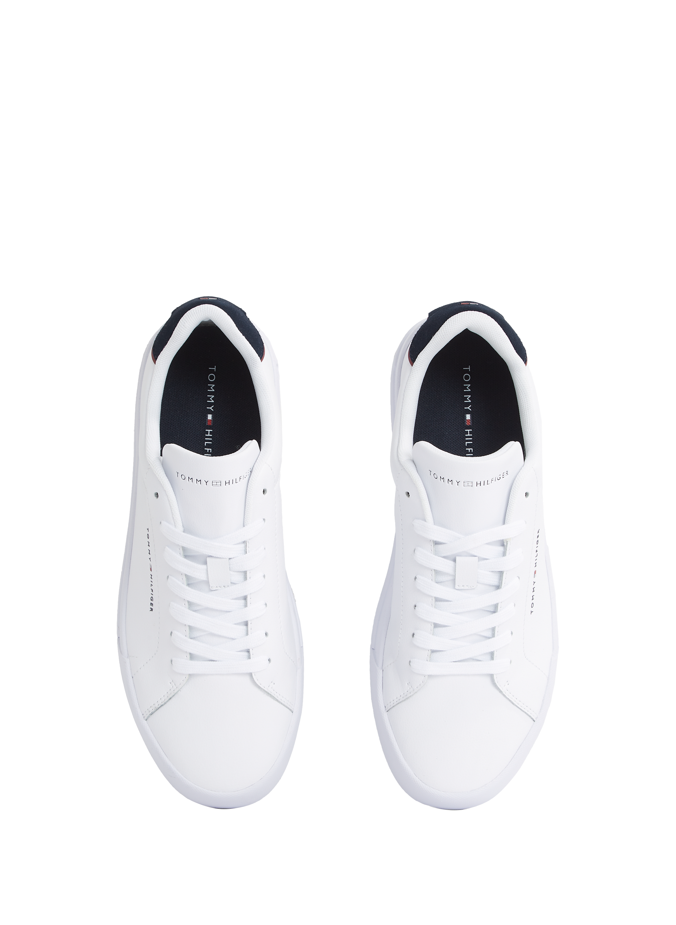 Grain effect leather sneakers TOMMY HILFIGER White
