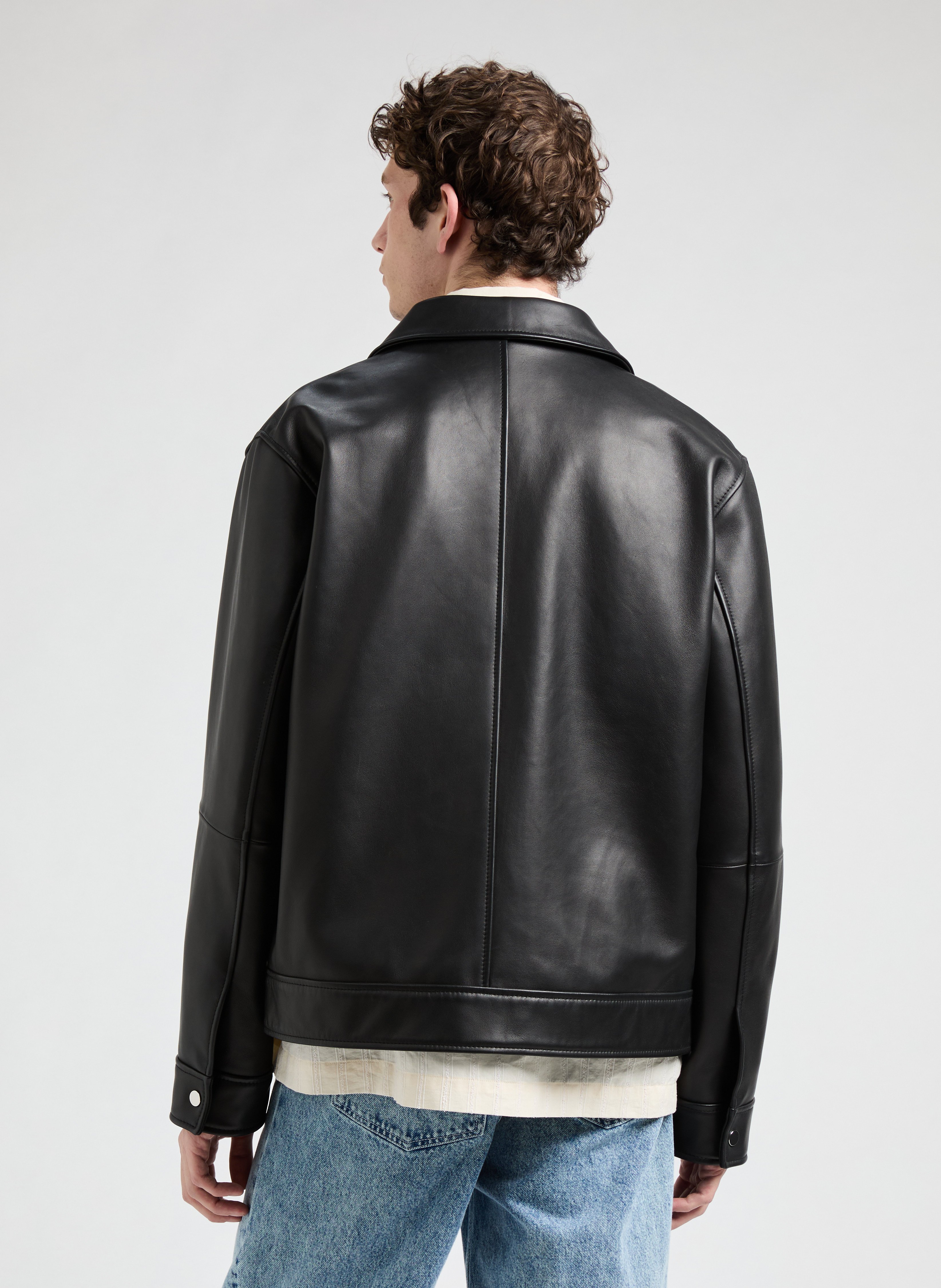 Fool leather jacket SAISON 1865 Black