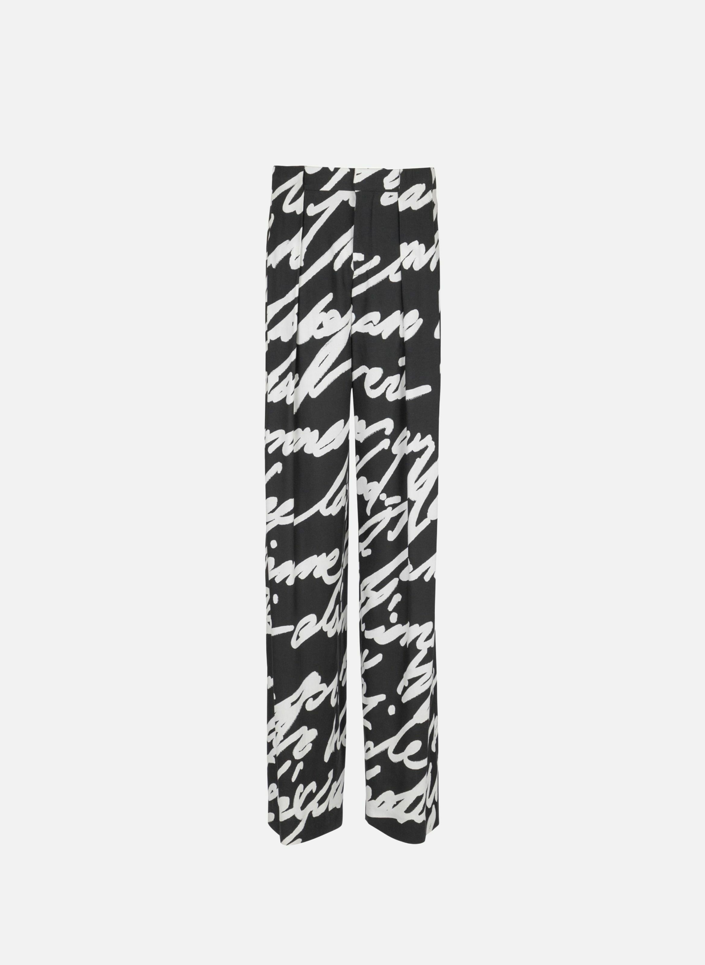 Pantalon à plis imprimé « lettre d'amour » BALMAIN Noir
