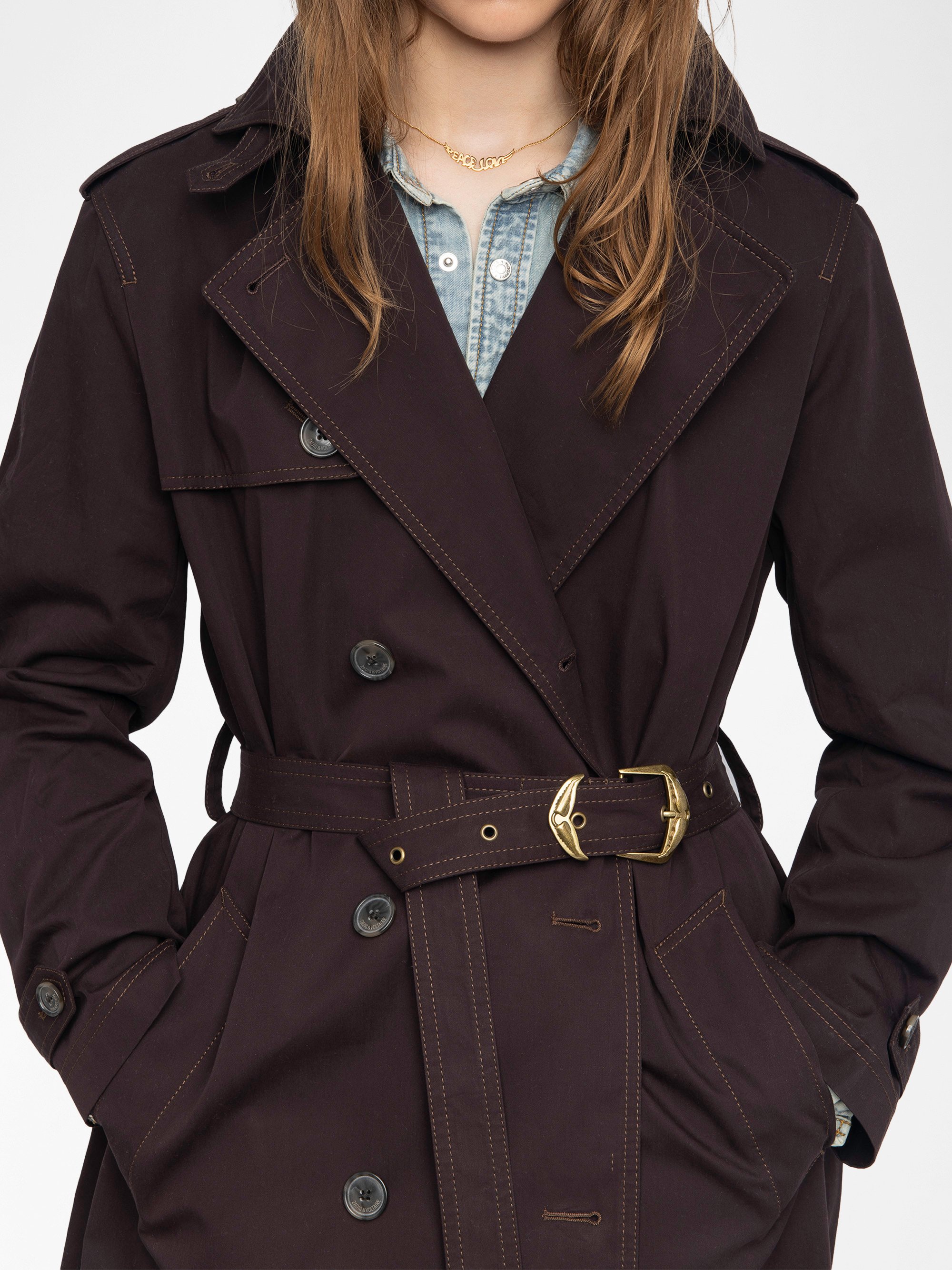 Trench col tailleur en coton kenar ZADIG&VOLTAIRE Marron