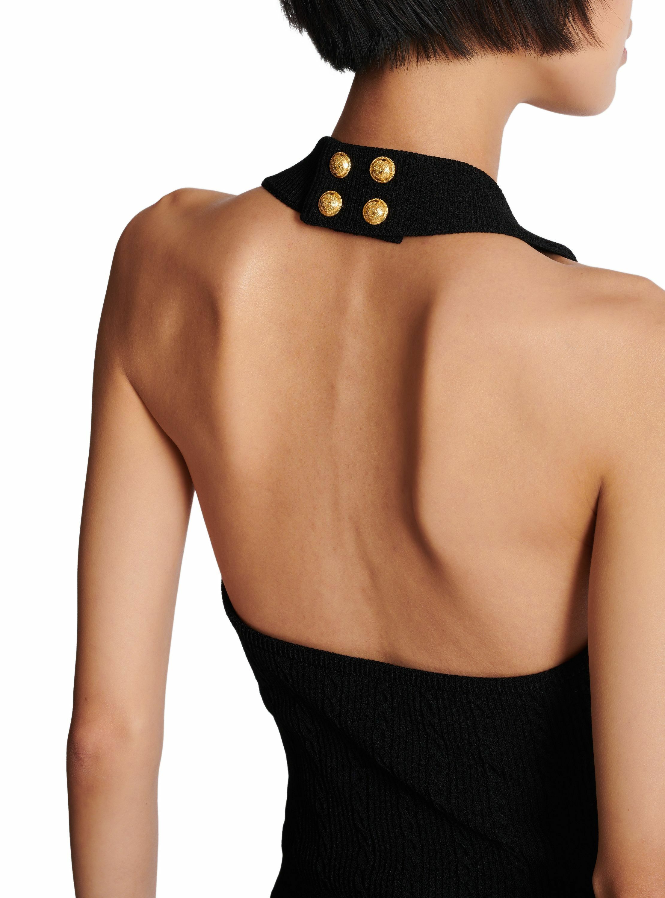 Top dos-nu en maille torsadée BALMAIN Noir