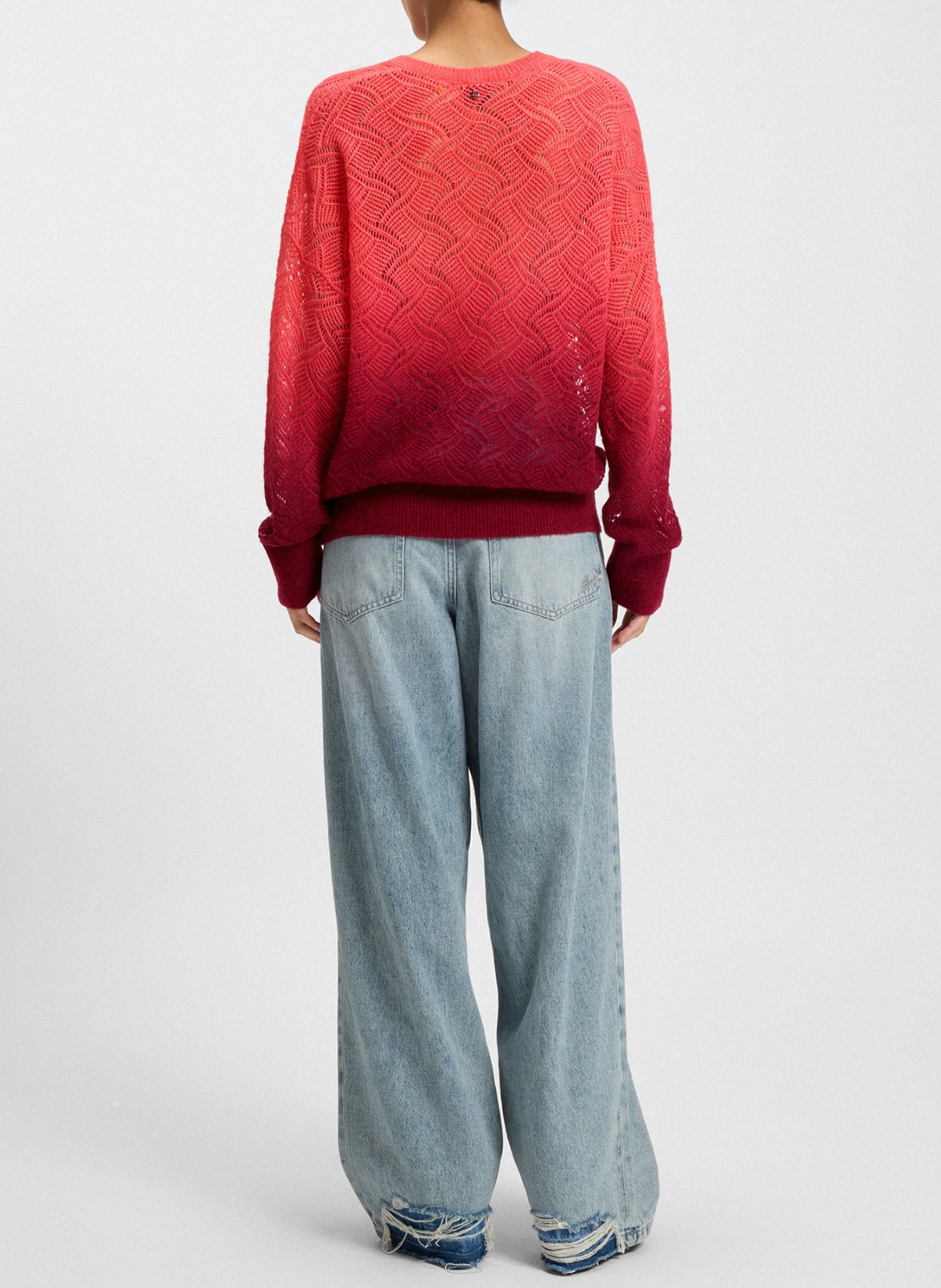 Pull ample col v dégradé BOSS Multicolore