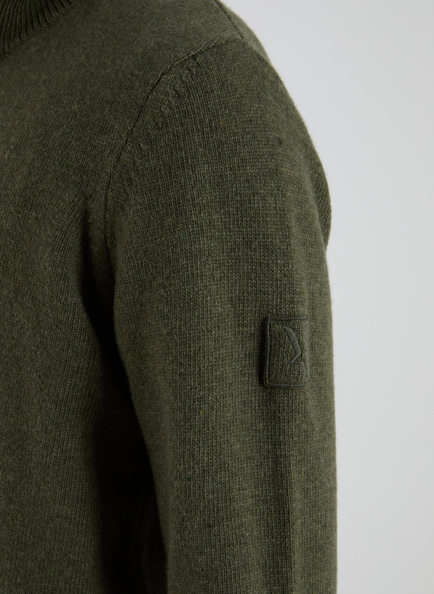 Wool zip-neck jumper AIGLE Khaki