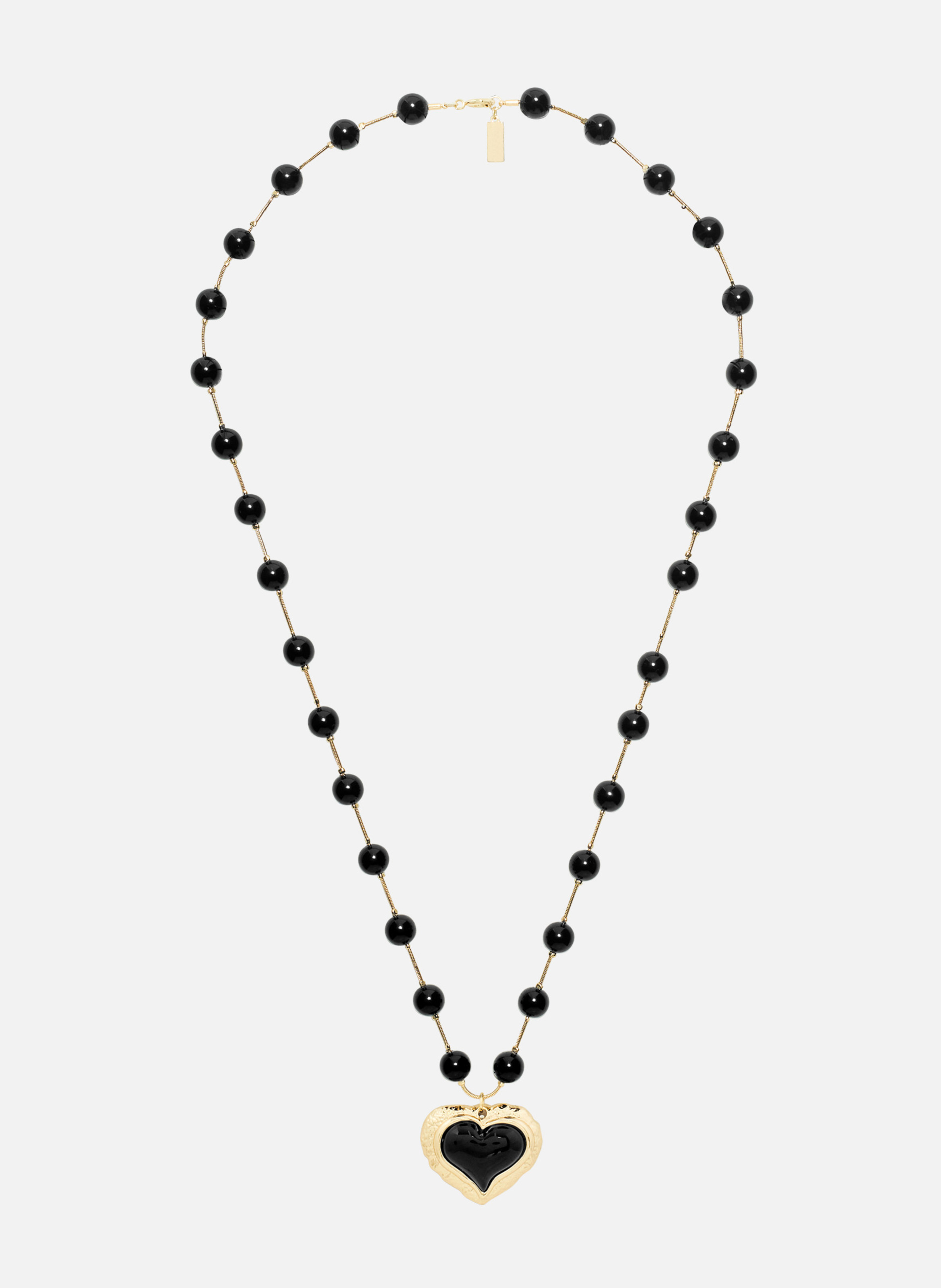 Collier perles et pendentif cœur THE KOOPLES Jaune