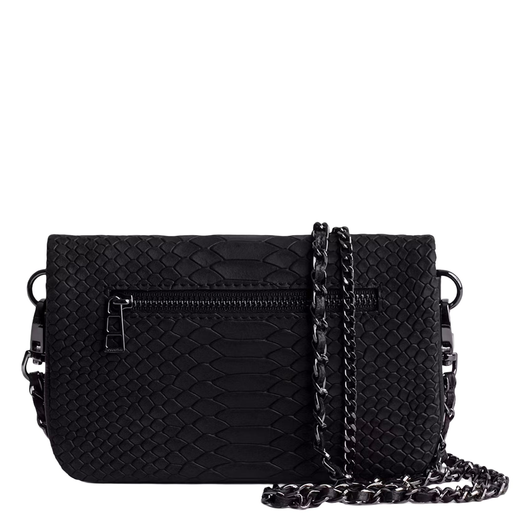 Sac bandoulière en cuir rock nano soft savage ZADIG&VOLTAIRE Noir
