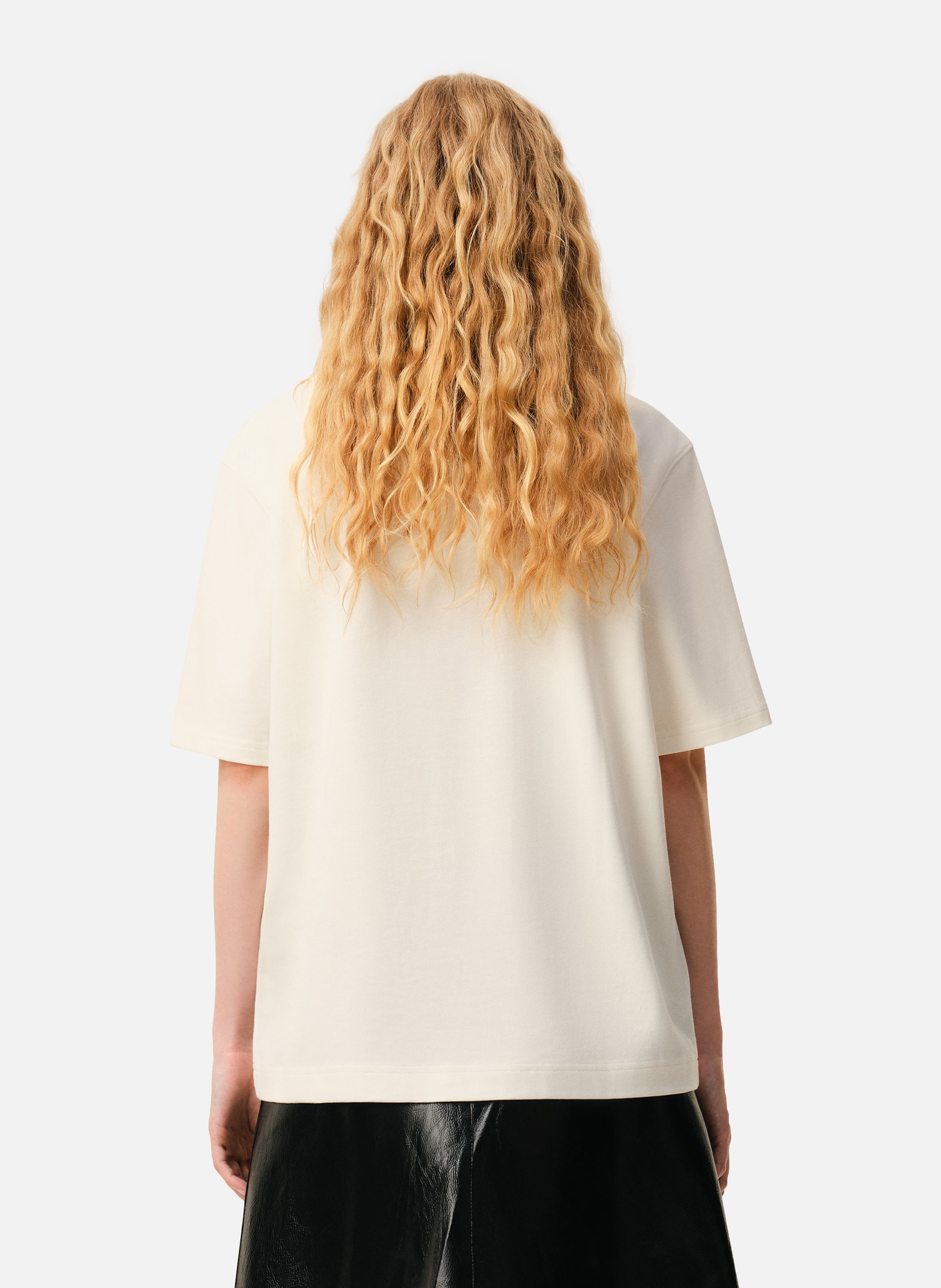 T-shirt imprimé signature unisexe en coton AMI PARIS Blanc