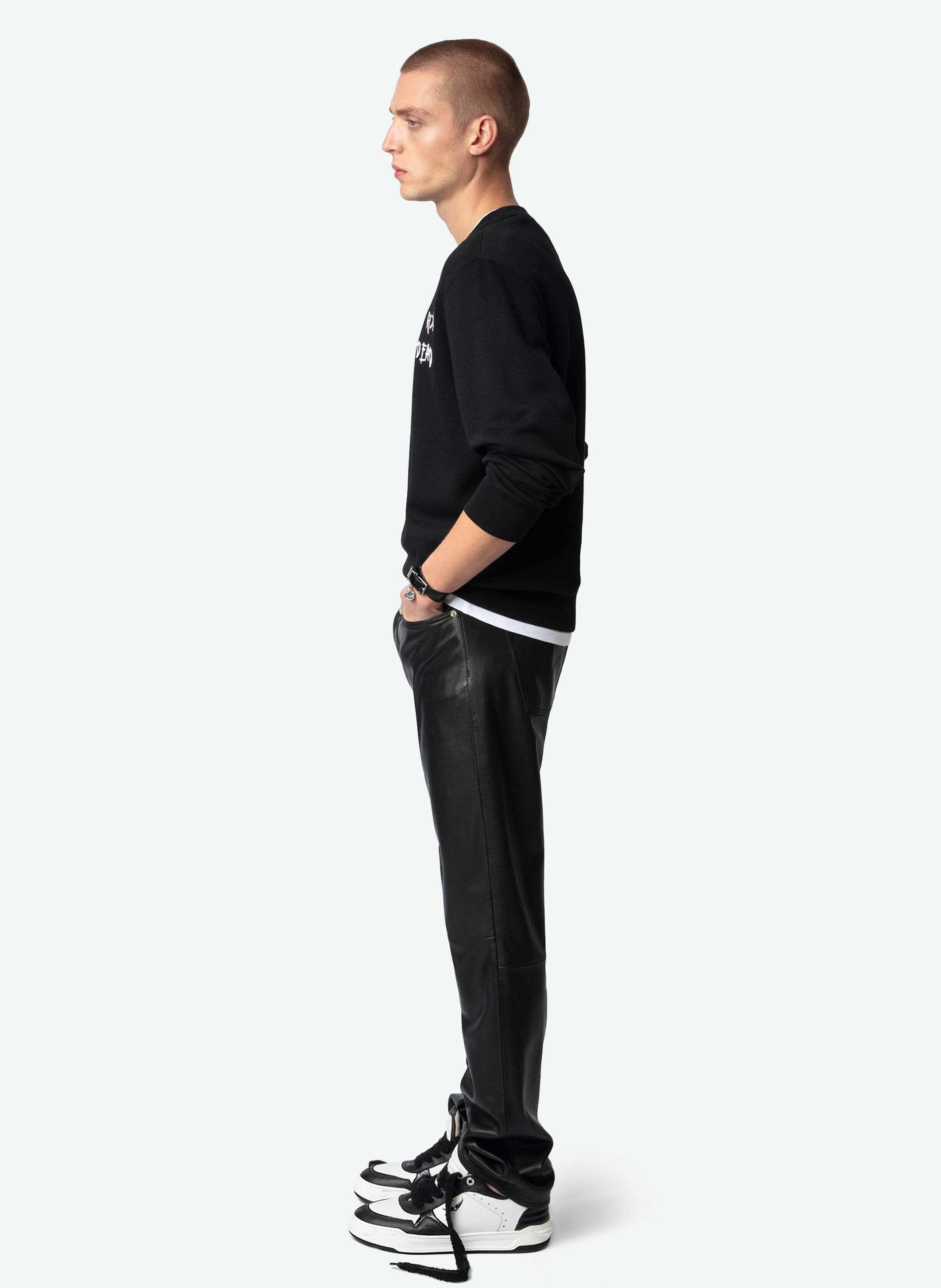 Sweat brodé en coton aime mo rock n roll ZADIG&VOLTAIRE Noir