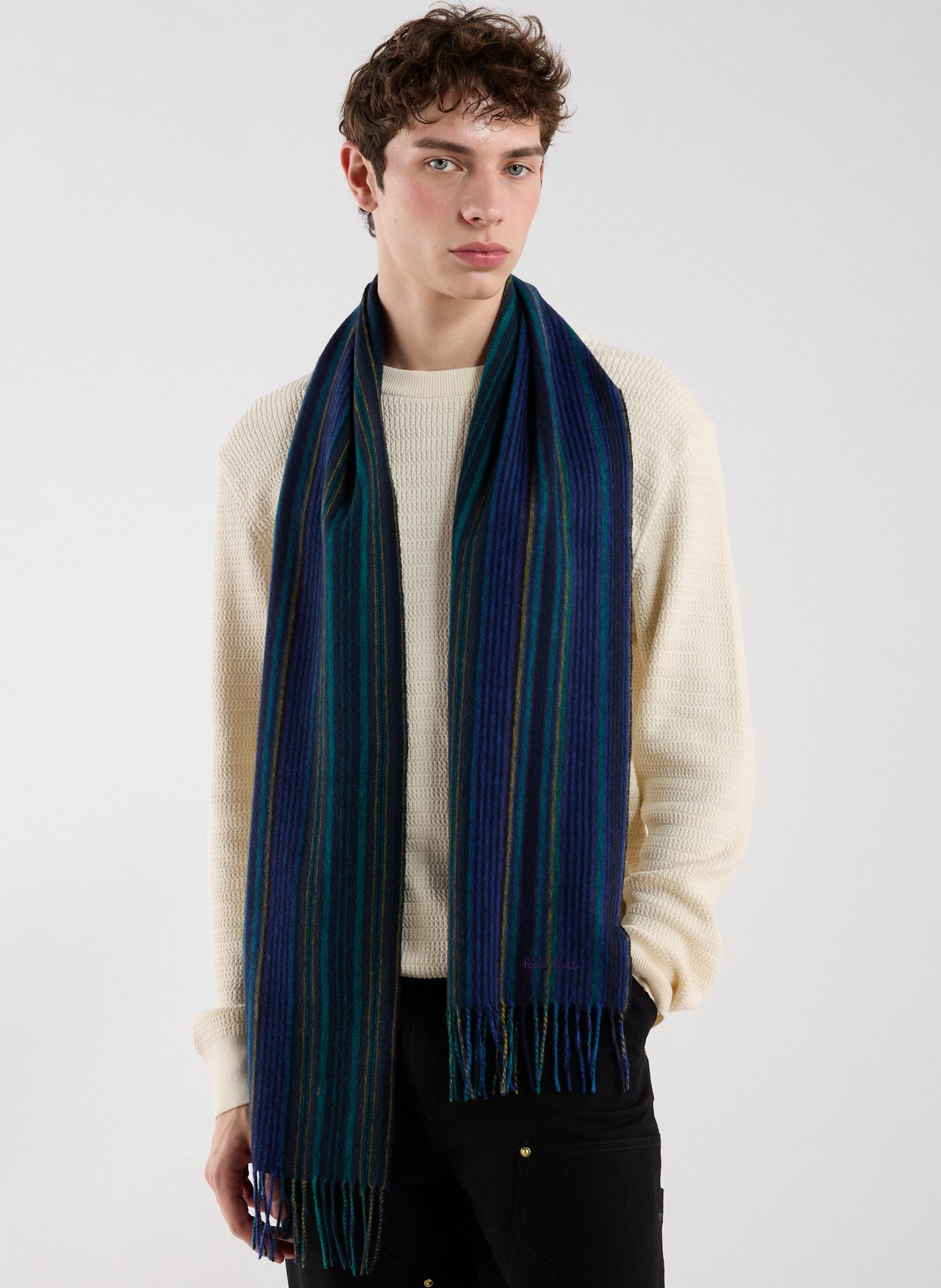 Echarpe à rayures en laine vierge PAUL SMITH Multicolore