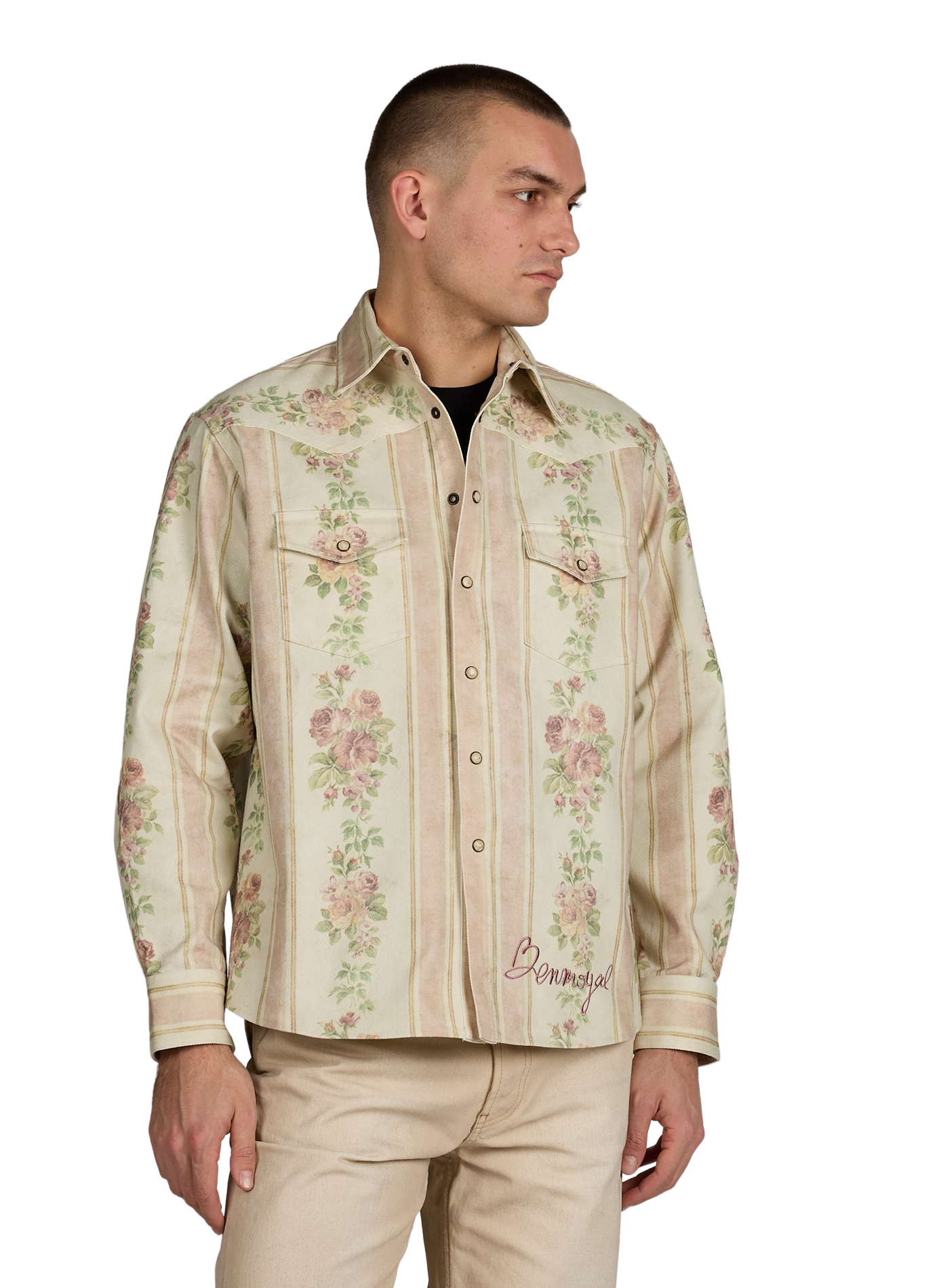 Classic collar cotton overshirt BENJAMIN BENMOYAL White