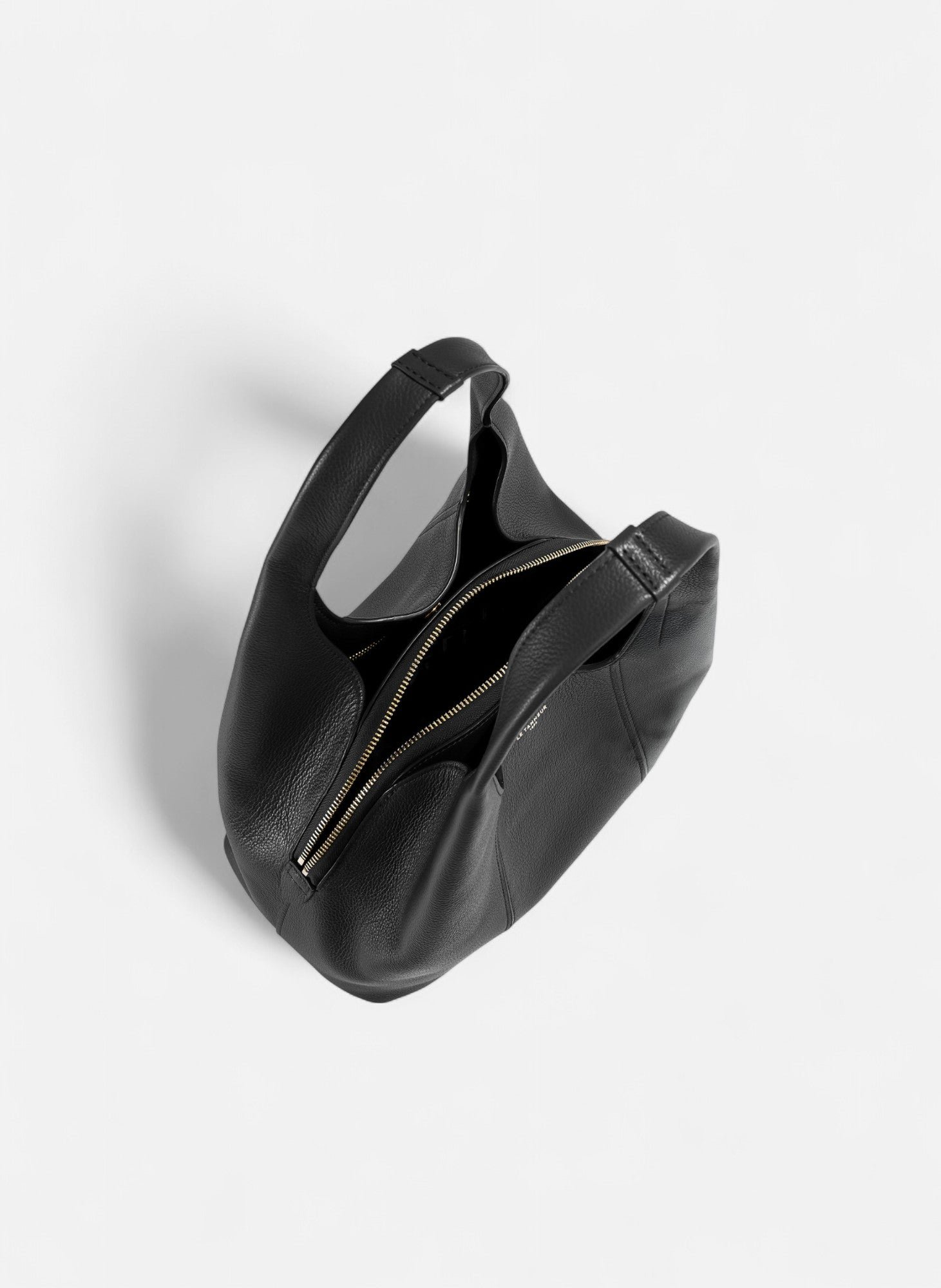 Sac porté épaule moyen modèle juliette en cuir grainé LE TANNEUR Noir