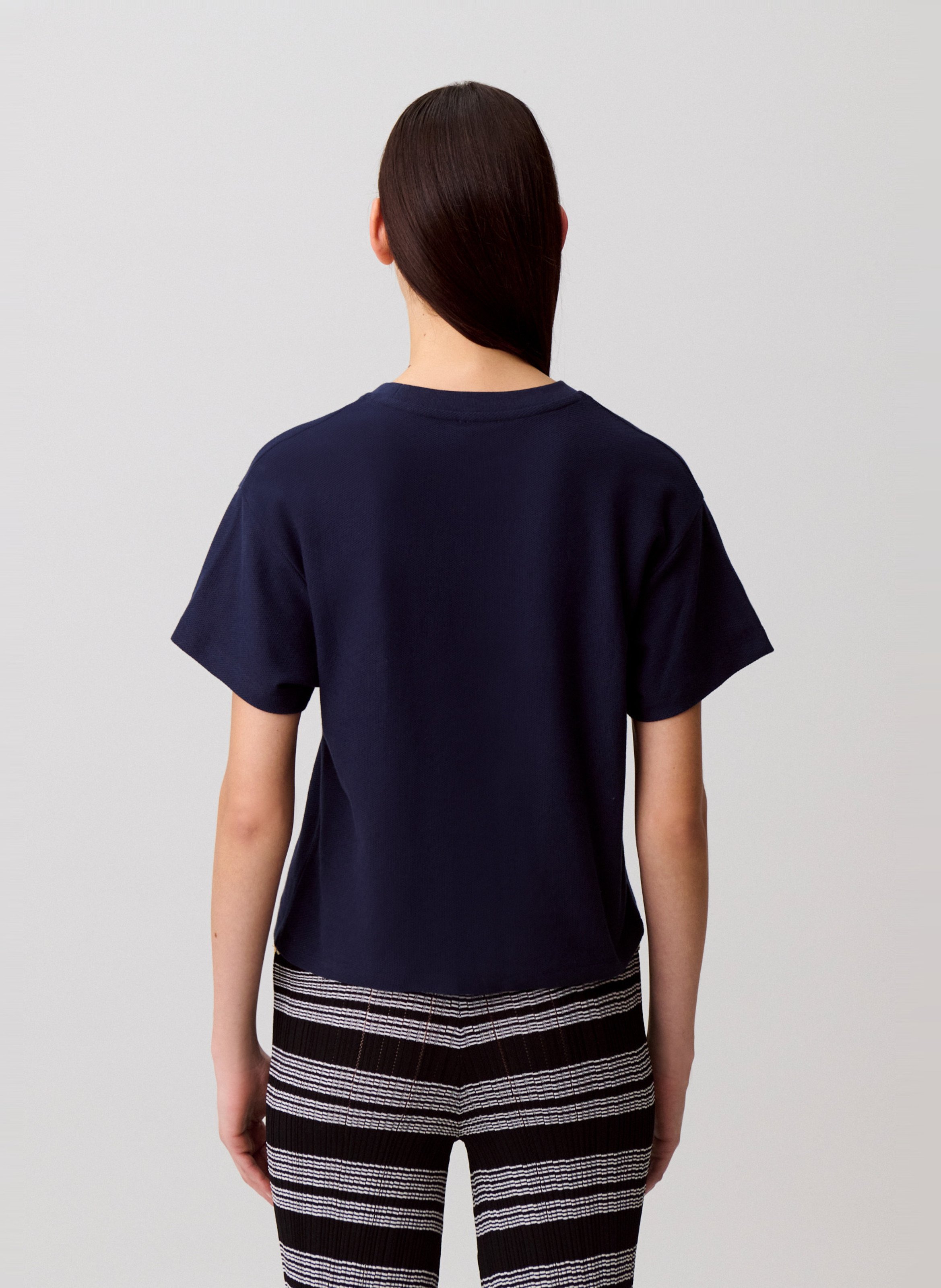 Tee-shirt col rond en coton CLAUDIE PIERLOT Bleu